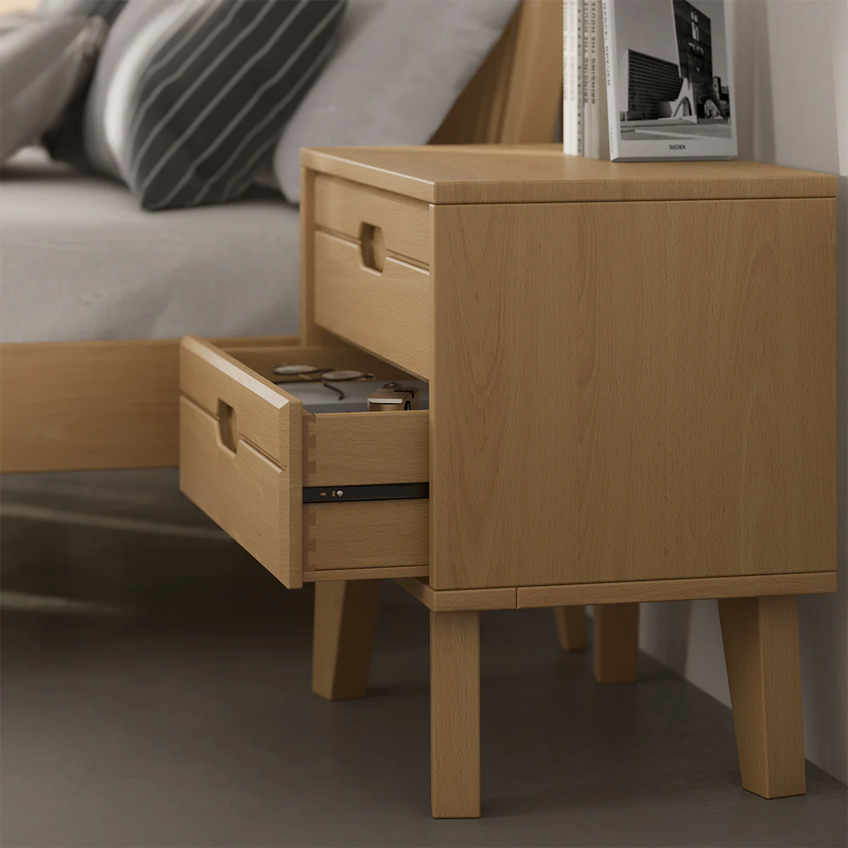 Ballet 2 Drawer Bedside Table - Image 6
