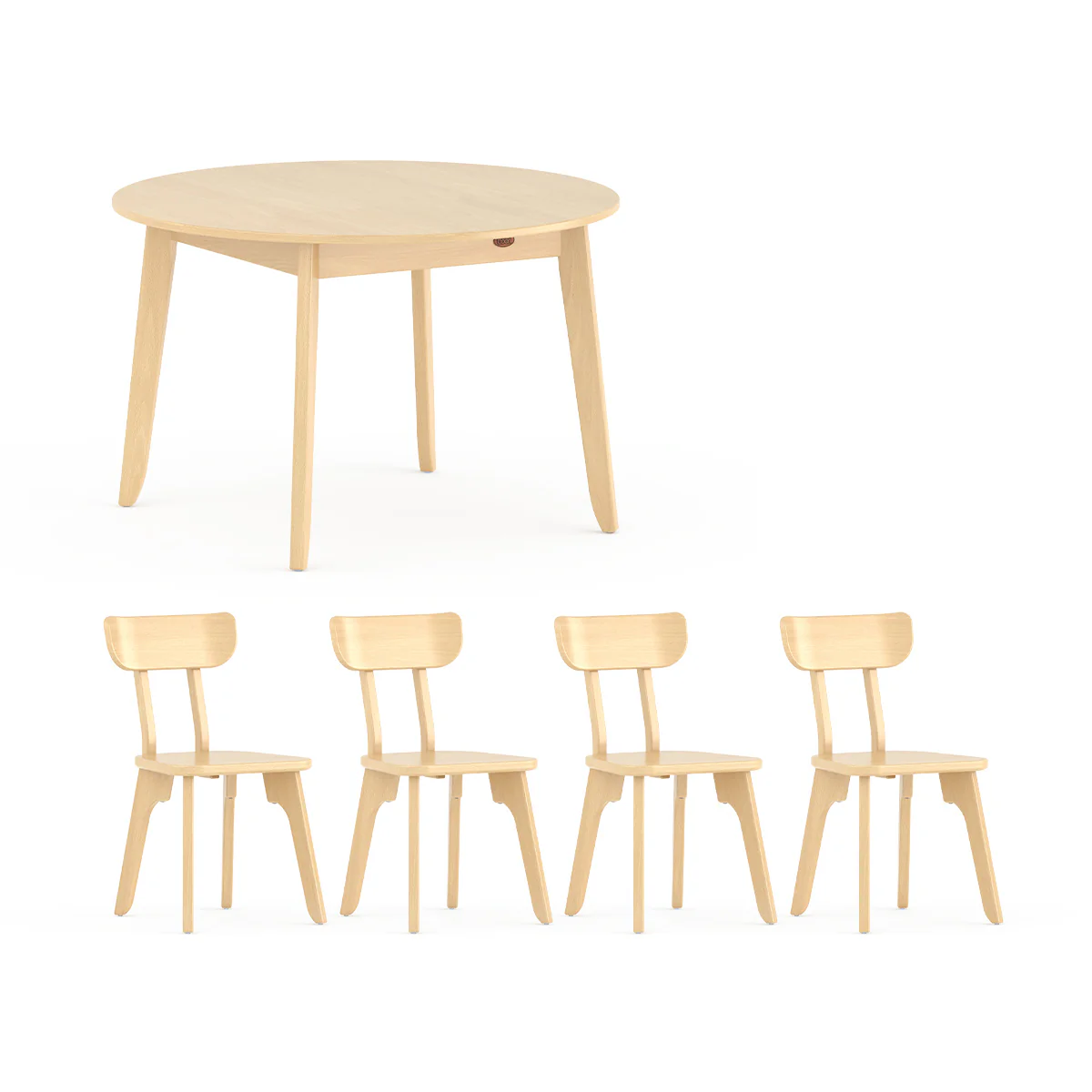 Ballet Round Dining Table (1.2m) with Four Chairs Package - Image 3