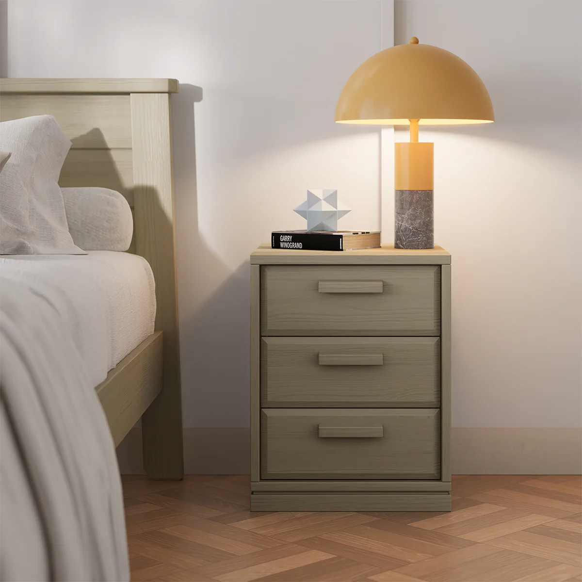 Block 3 Drawer Bedside Table - Image 10