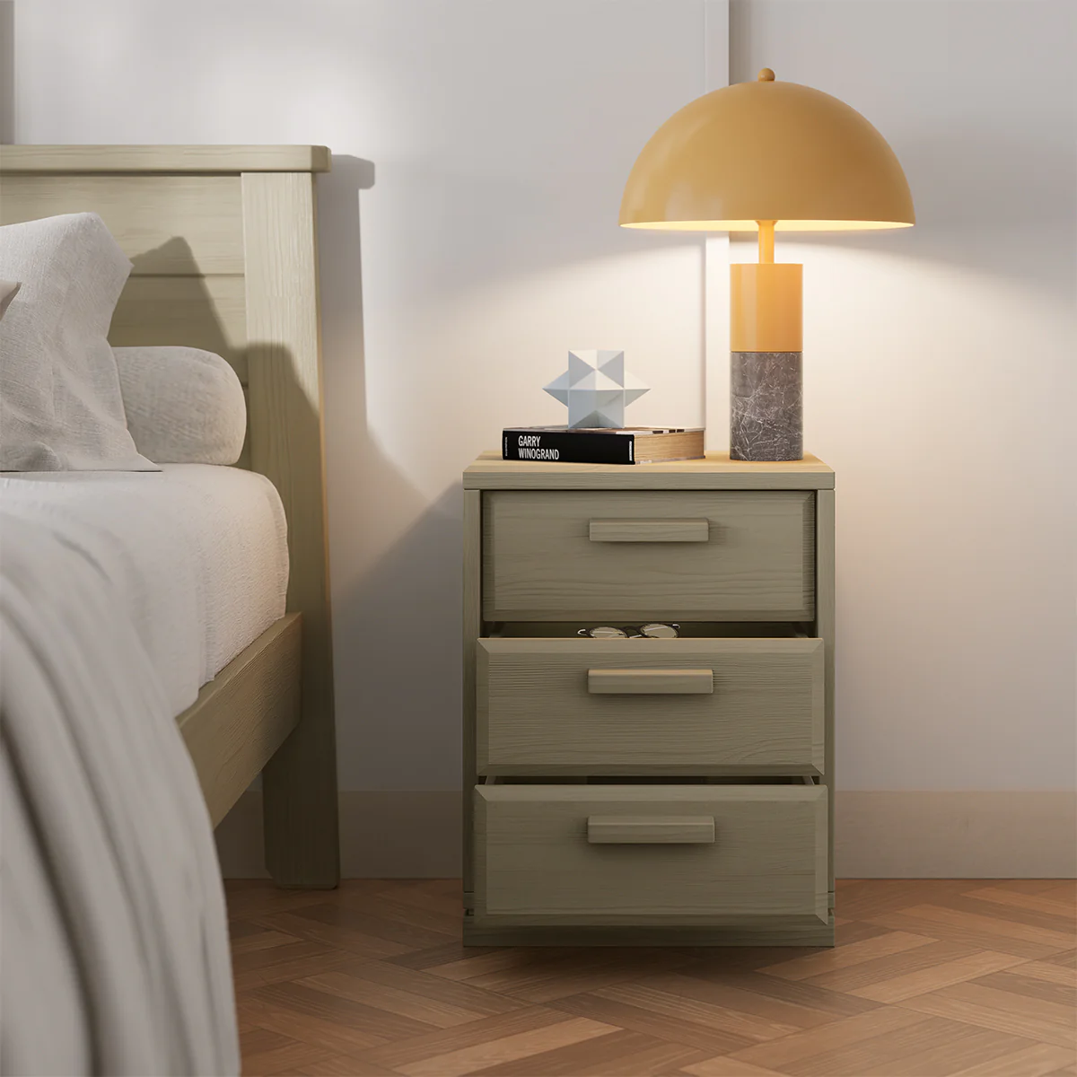 Block 3 Drawer Bedside Table - Image 11