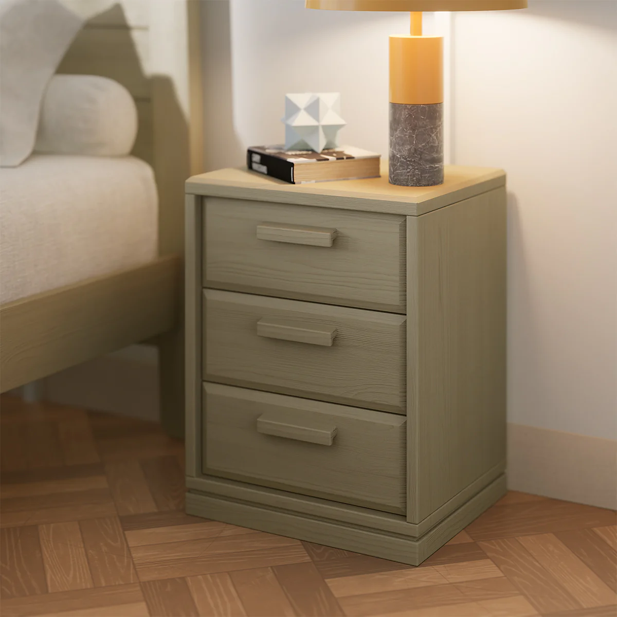 Block 3 Drawer Bedside Table - Image 12