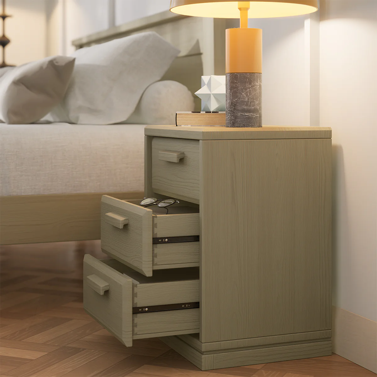 Block 3 Drawer Bedside Table - Image 14