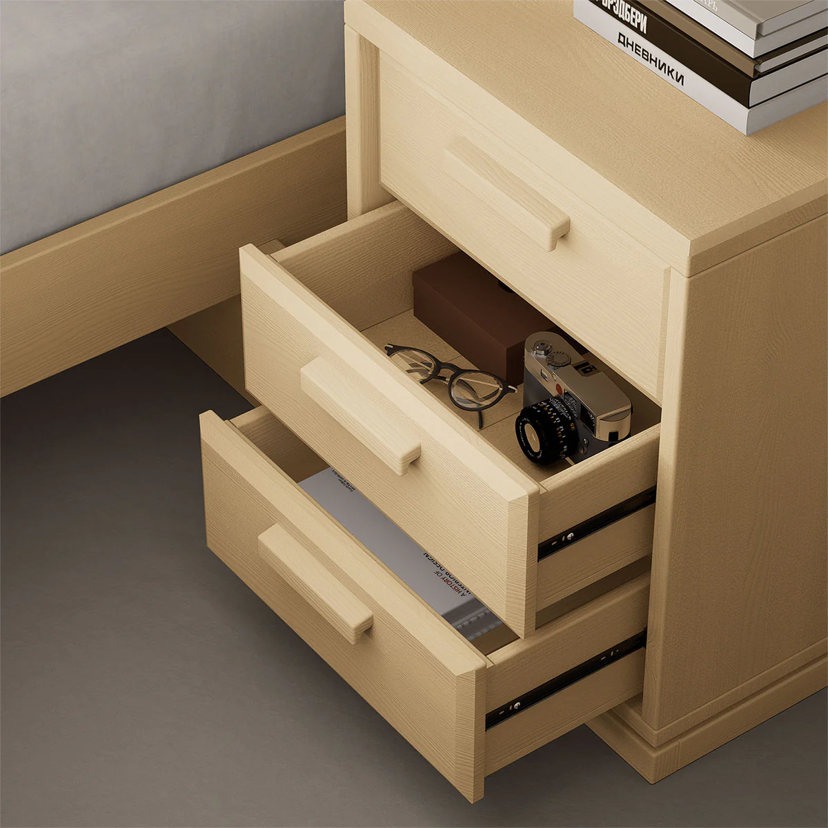 Block 3 Drawer Bedside Table - Image 3