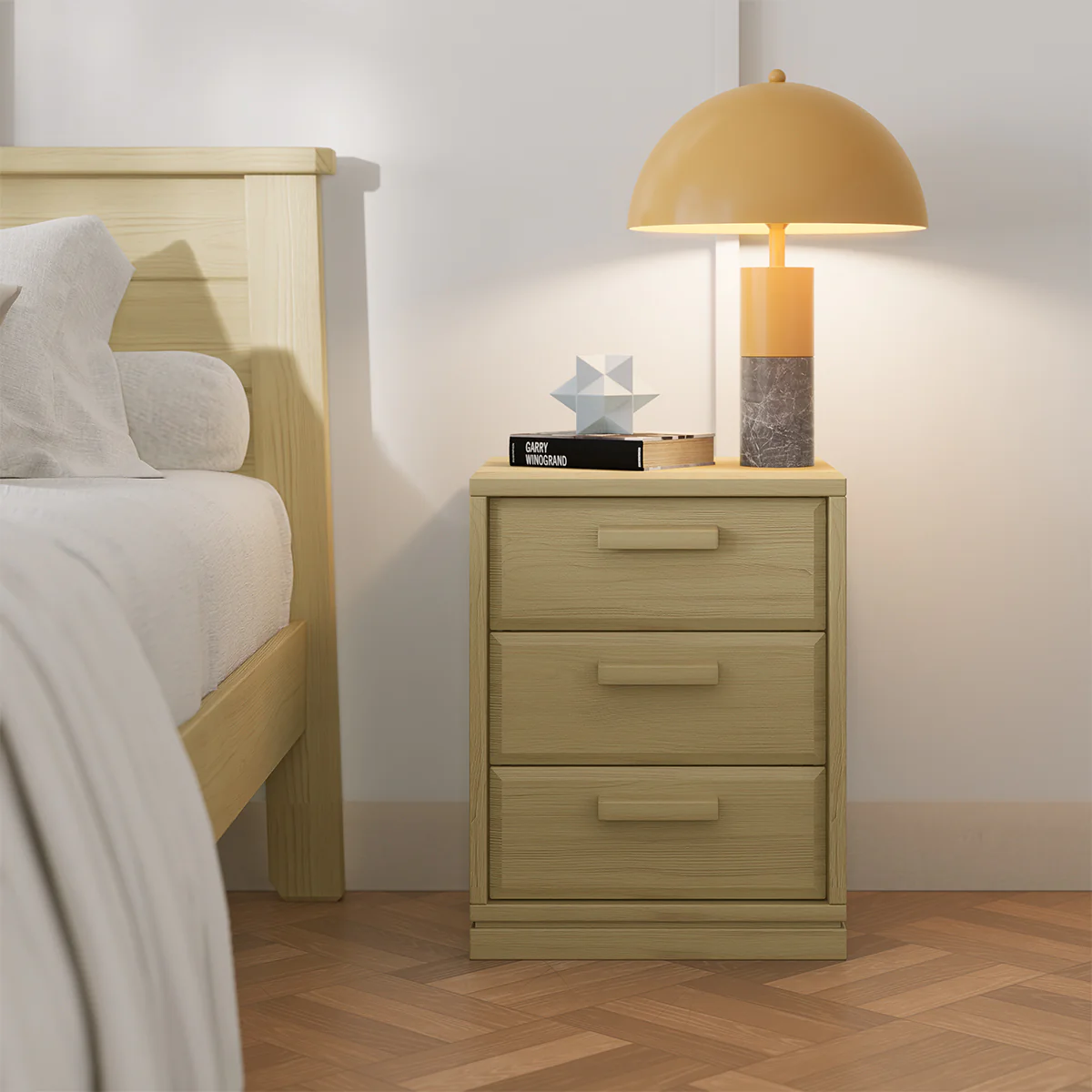 Block 3 Drawer Bedside Table - Image 6