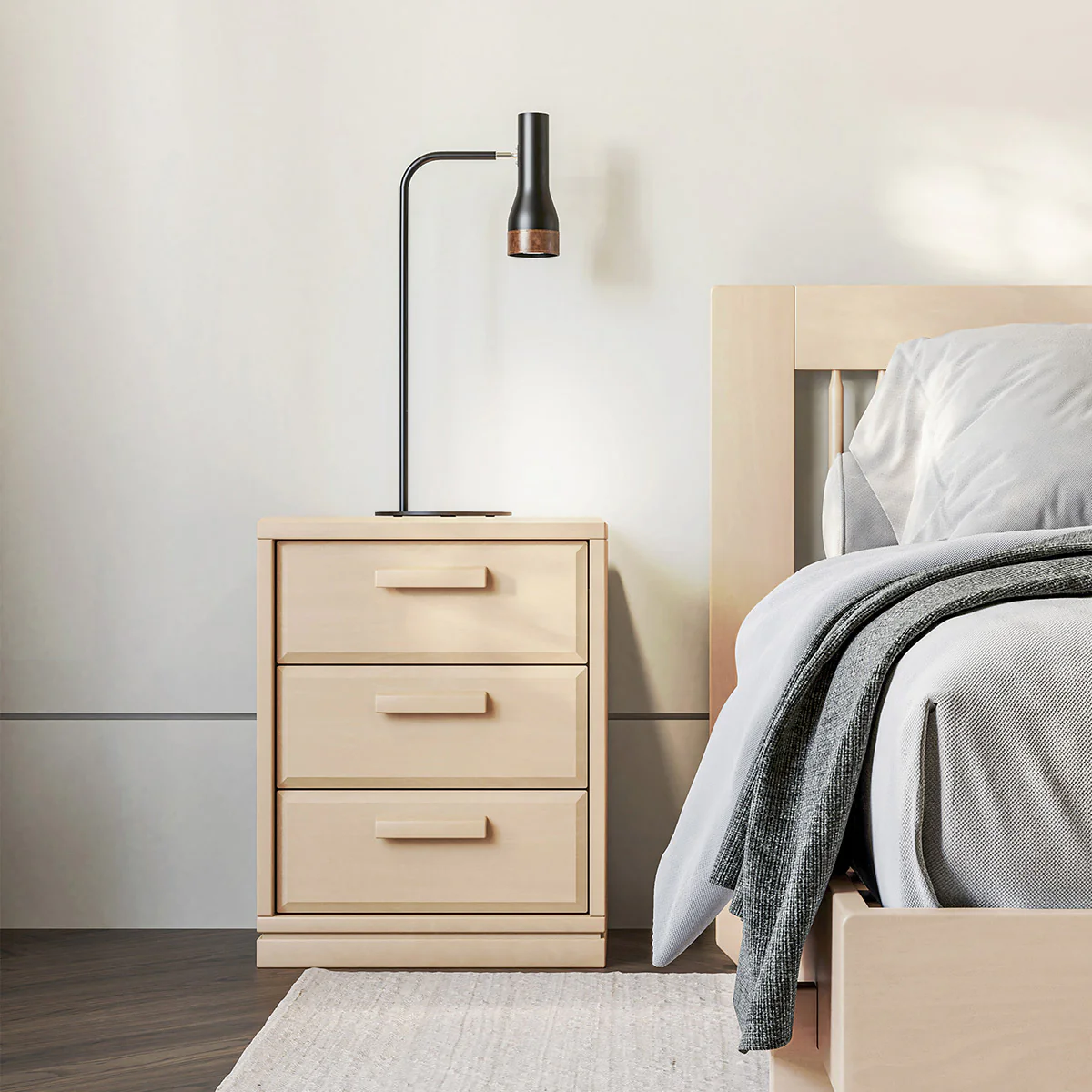 Block 3 Drawer Bedside Table - Image 7