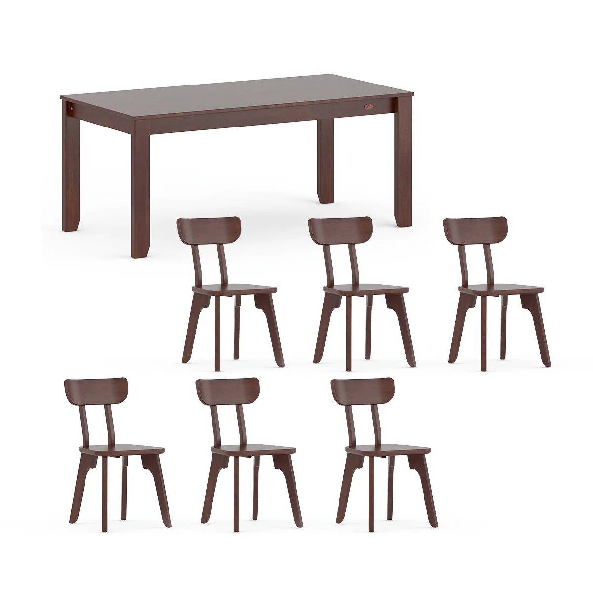 Block Dining Table (1.8m) with 6 Chairs Package - Image 3