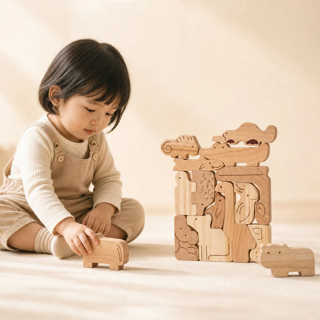 Aussie Animal Stacking Blocks - Natural