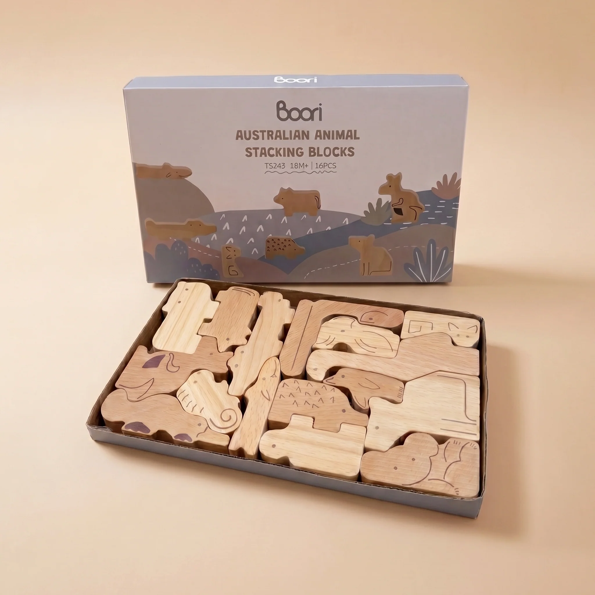 Aussie Animal Stacking Blocks - Natural - Image 2