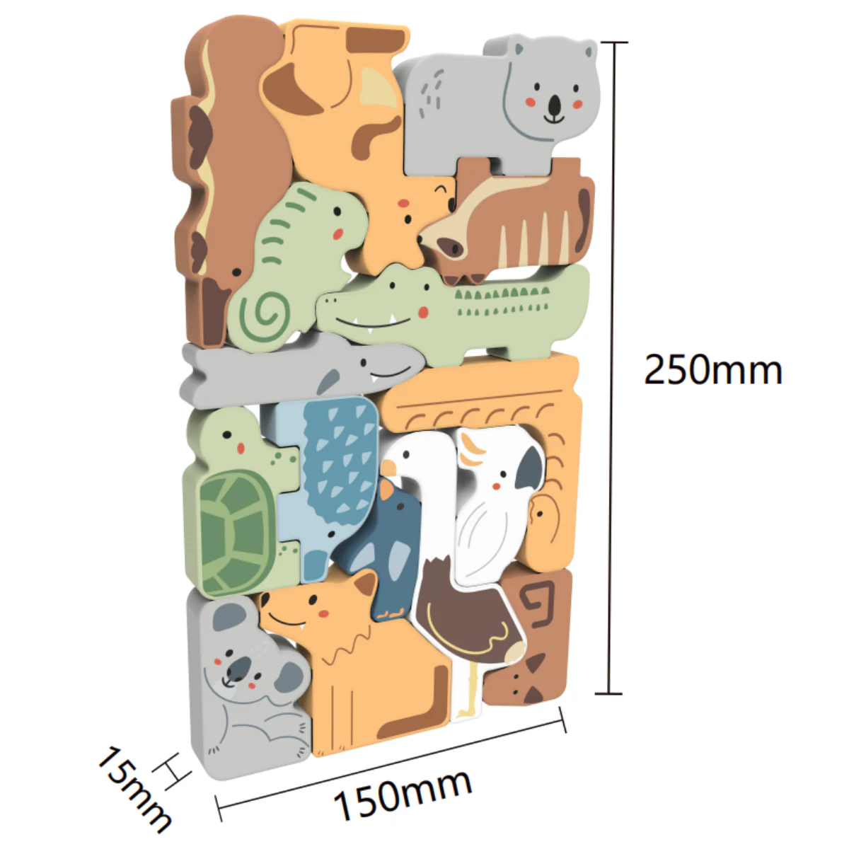 Aussie Animal Stacking Blocks - Coloured - Image 7