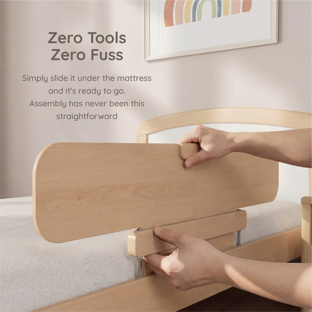 Long Height Adjustable Kids Bed Guard Panel - Image 4