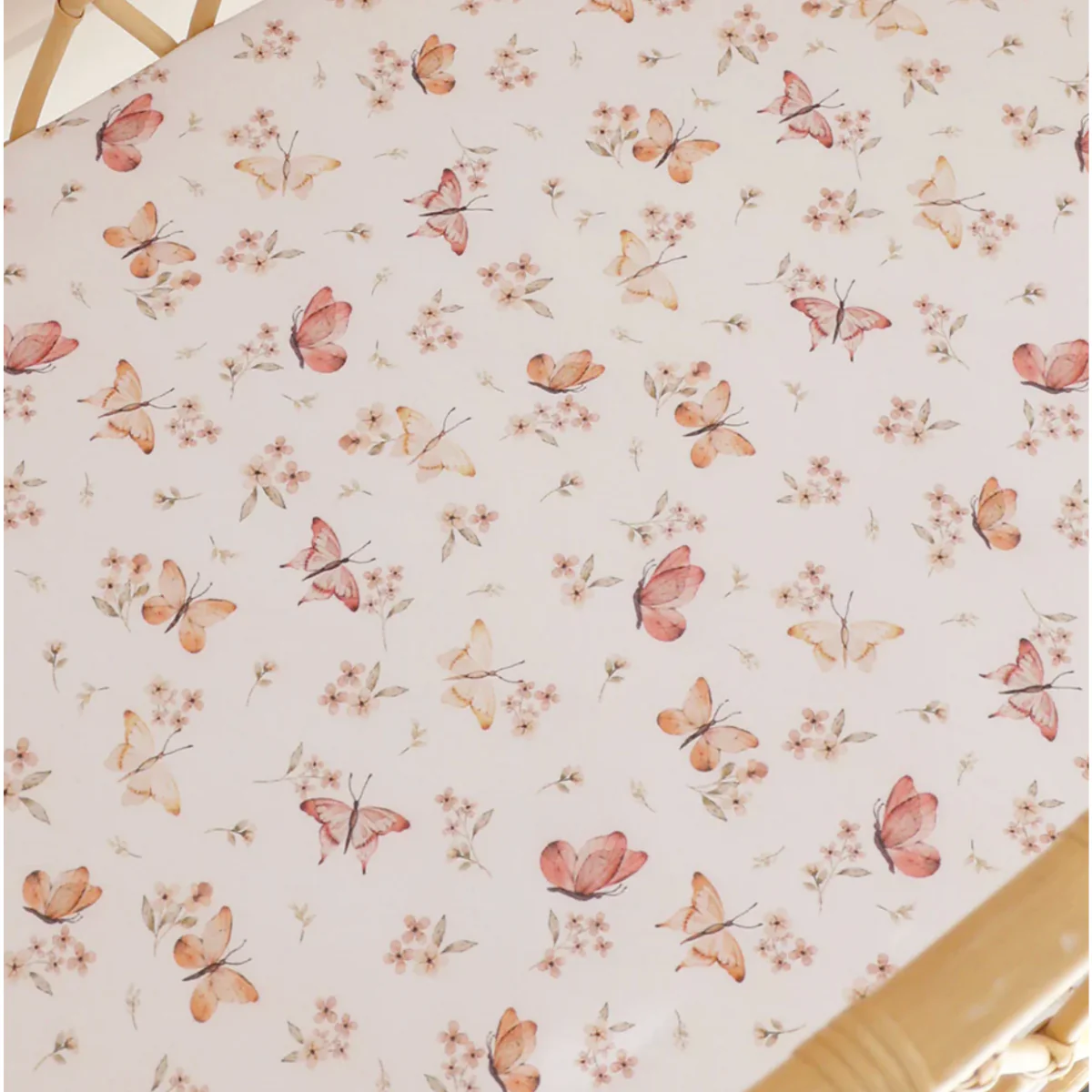 Butterfly Organic Bassinet Sheet /Change Pad Cover