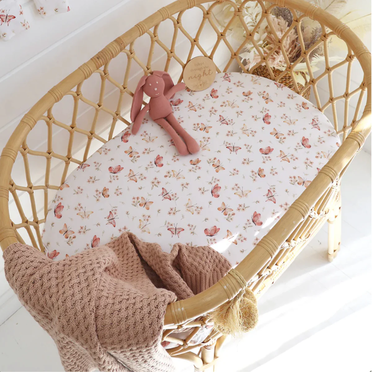 Butterfly Organic Bassinet Sheet /Change Pad Cover - Image 3