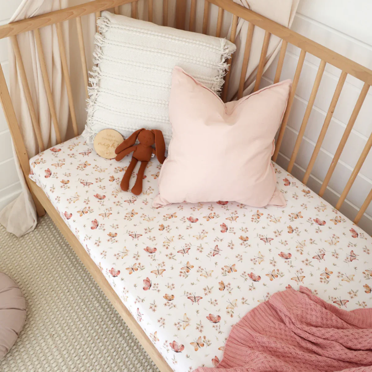 Butterfly Organic Fitted Cot Sheet - Image 2