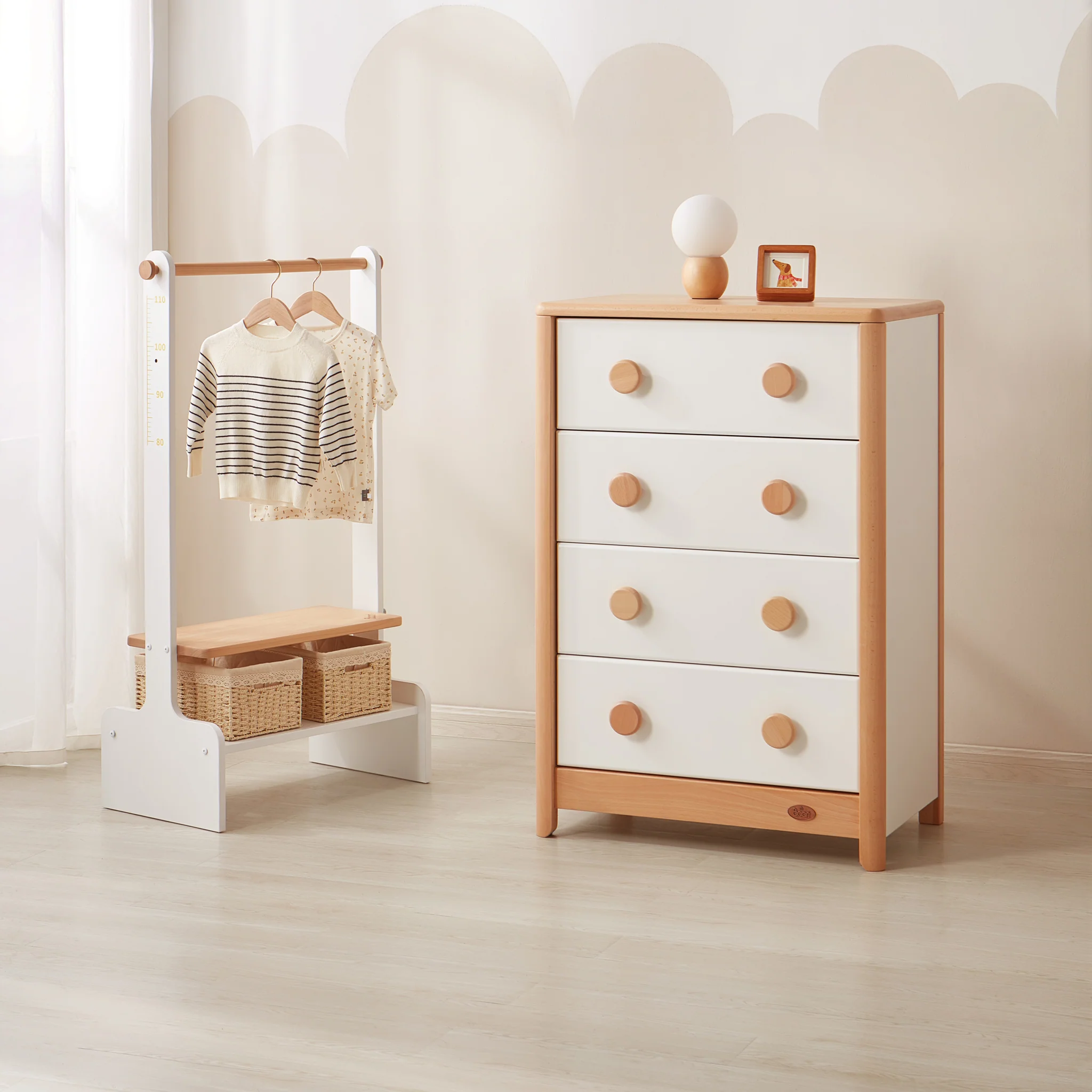 Byron 4 Drawer Chest | Scandi Nursery Dresser - Image 3