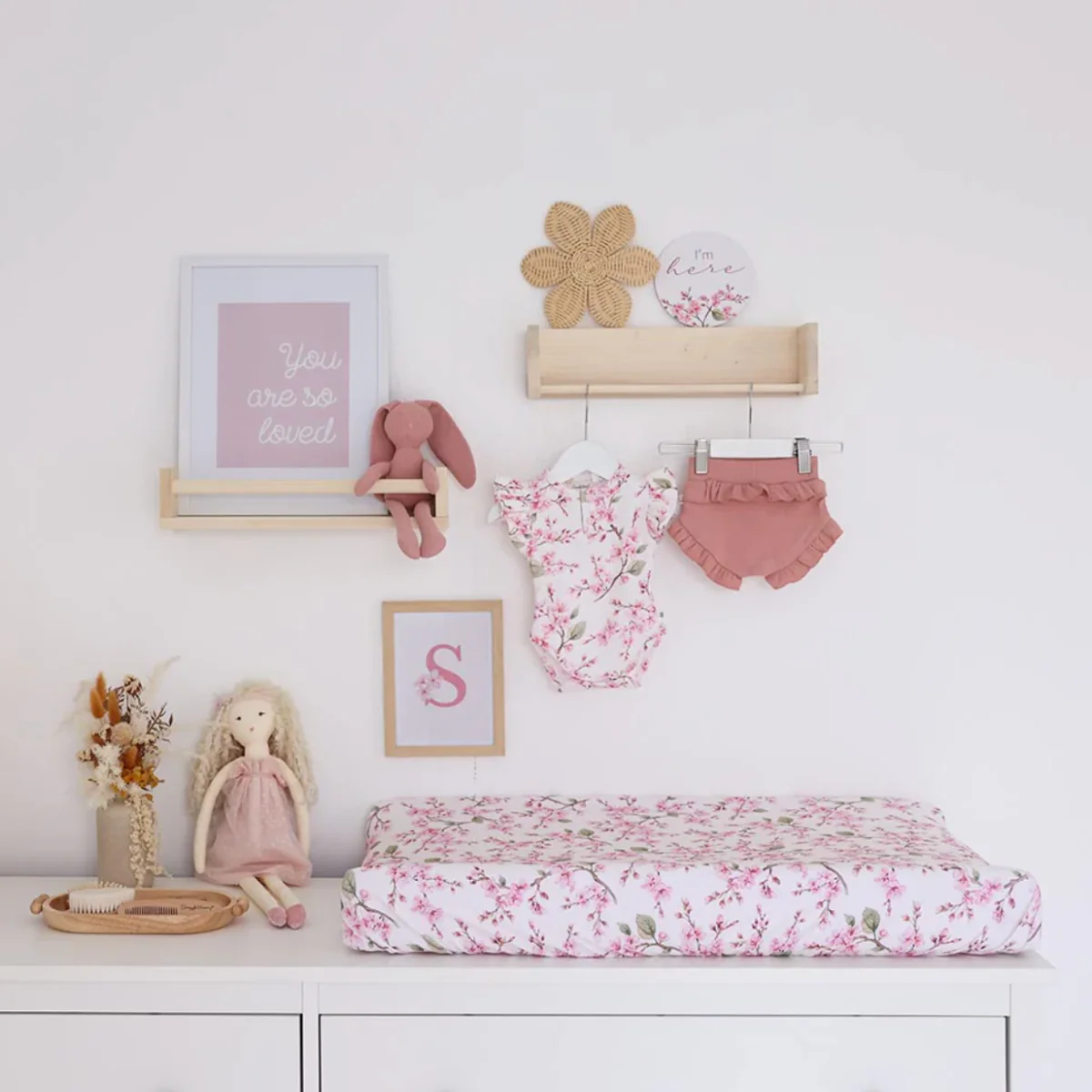 Cherry Blossom Organic Bassinet Sheet / Change Pad Cover - Image 4