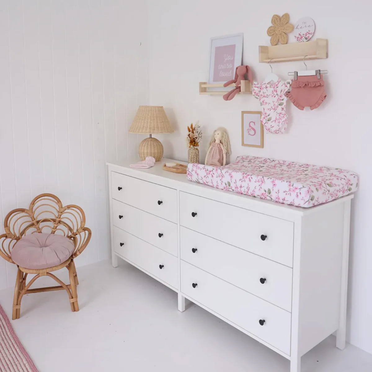 Cherry Blossom Organic Bassinet Sheet / Change Pad Cover - Image 5