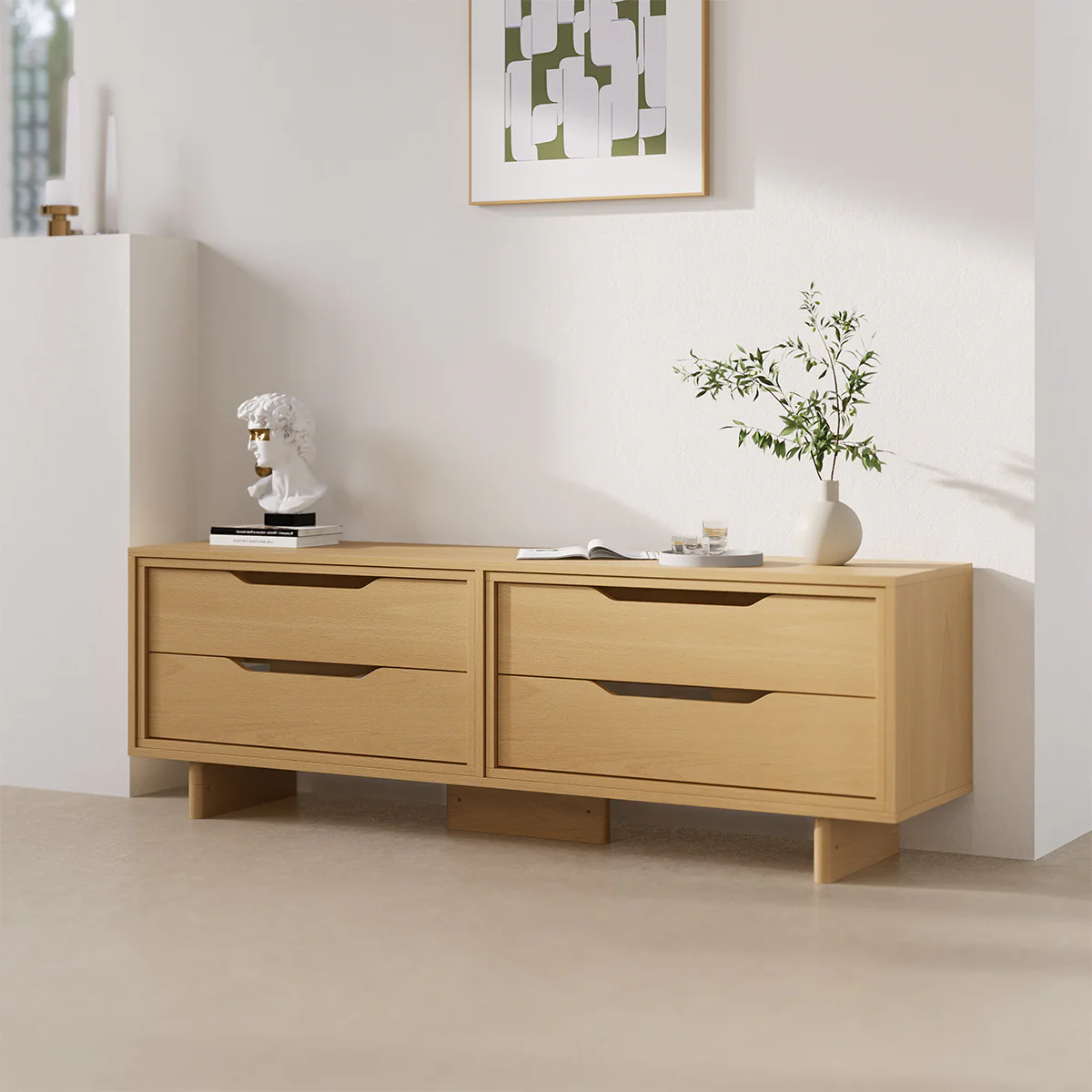 Entertainment Unit (1.66m) + 4 Drawers - Image 3