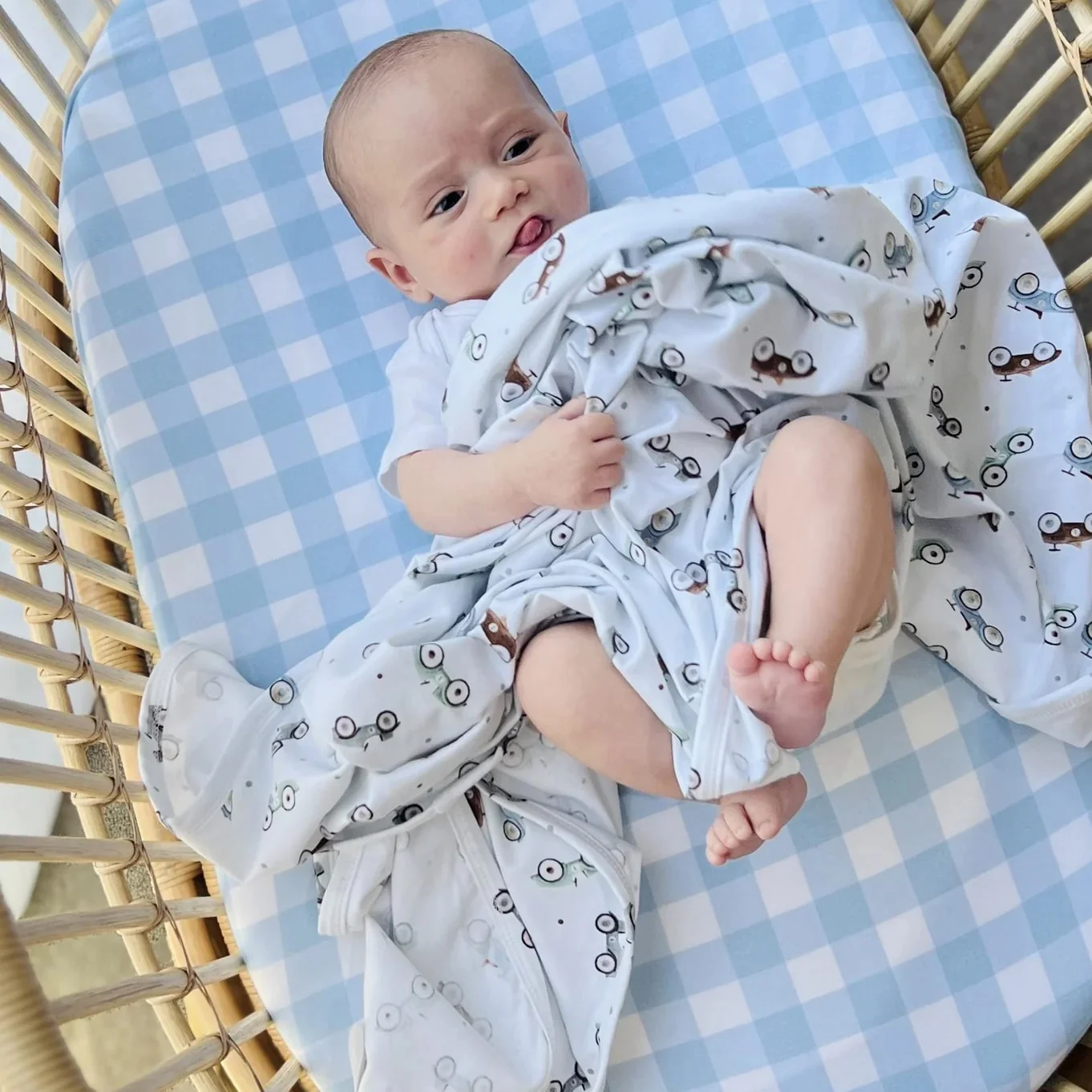 Cuddle Bug Bamboo Muslin Wrap - Cars - Image 2