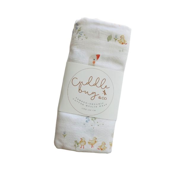 Cuddle Bug Bamboo Muslin Wrap - Goosey Gander - Image 6