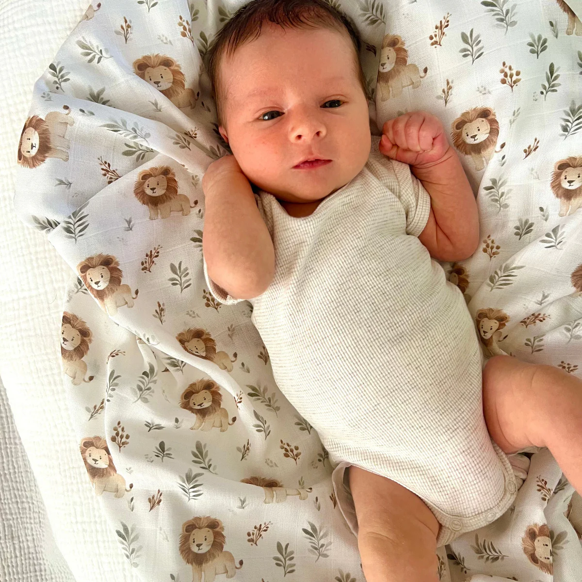 Cuddle Bug Bamboo Muslin Wrap - Leo Lion - Image 3