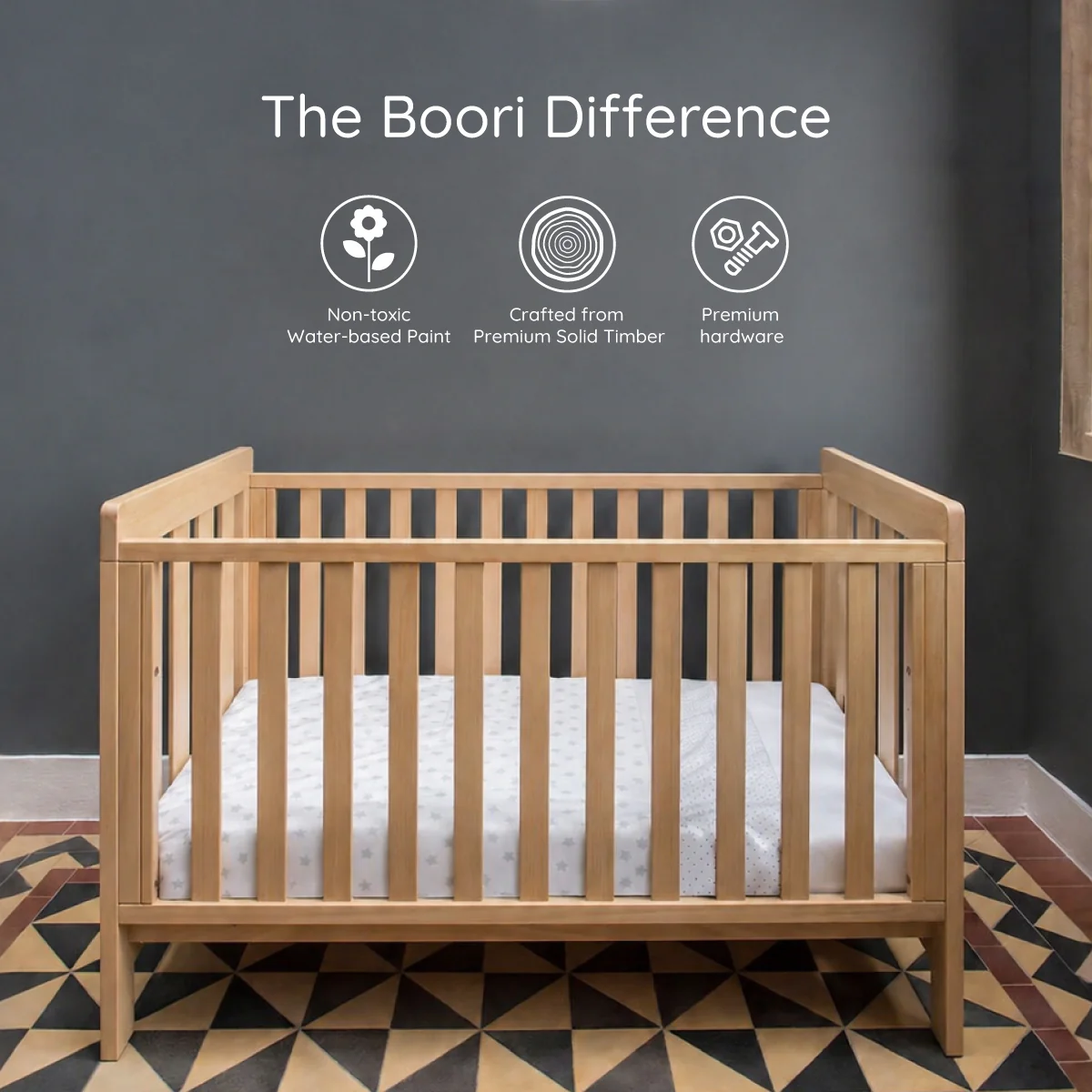Daintree Baby Cot - Dropside - Image 9
