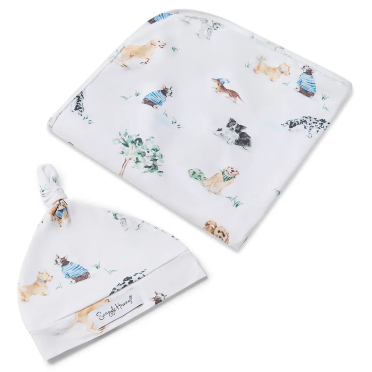 Dog Park Organic Jersey Wrap & Beanie Set - Image 2