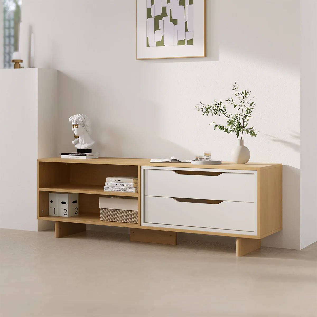 Entertainment Unit (1.66m) + 2 Drawers - Image 3