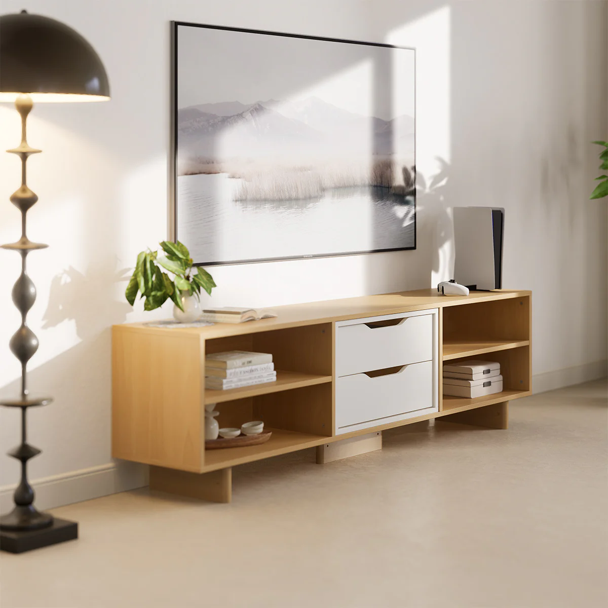 Entertainment Unit (1.88m) + 2 Drawers - Image 3