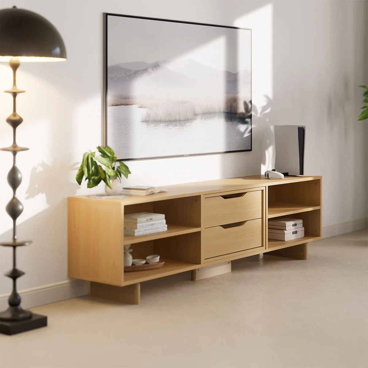 Entertainment Unit (1.88m) + 2 Drawers - Image 4