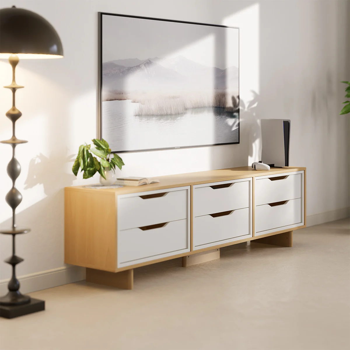 Entertainment Unit (1.88m) + 6 Drawers - Image 3