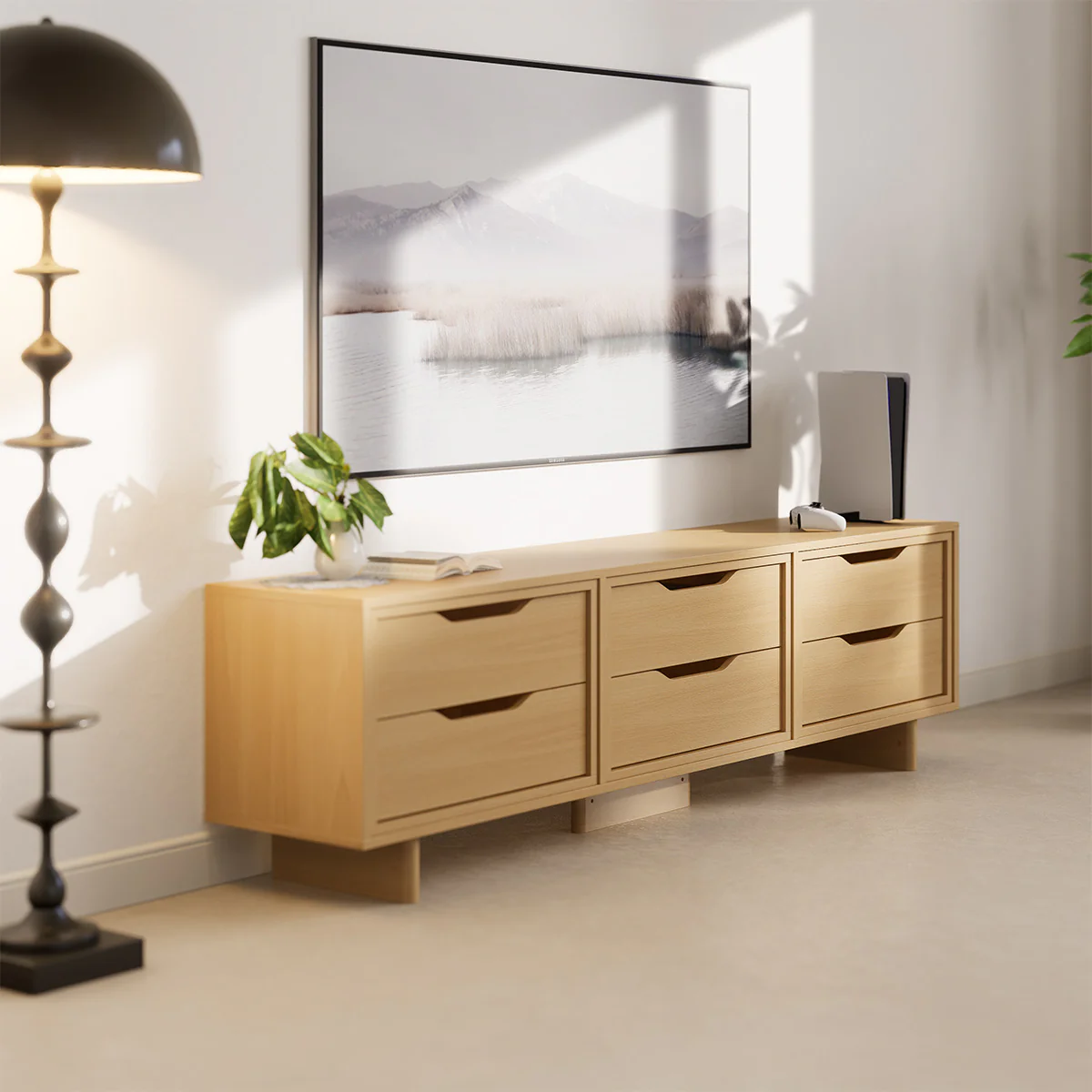 Entertainment Unit (1.88m) + 6 Drawers - Image 4