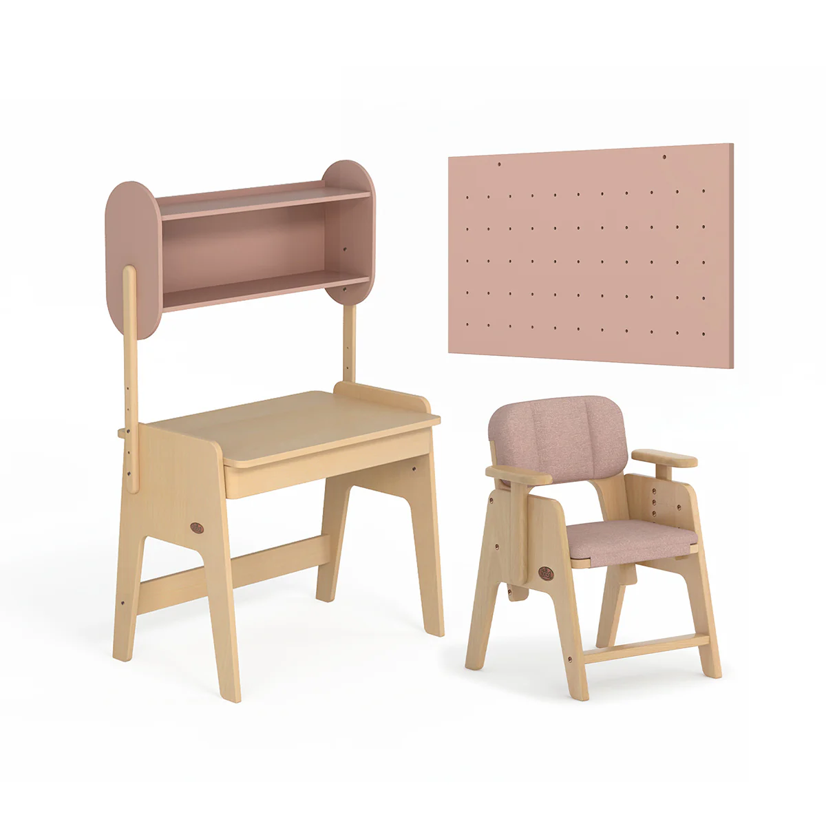 Euler Desk with Pegboard Hutch, Study Chair and Cushion Set Package - Image 13
