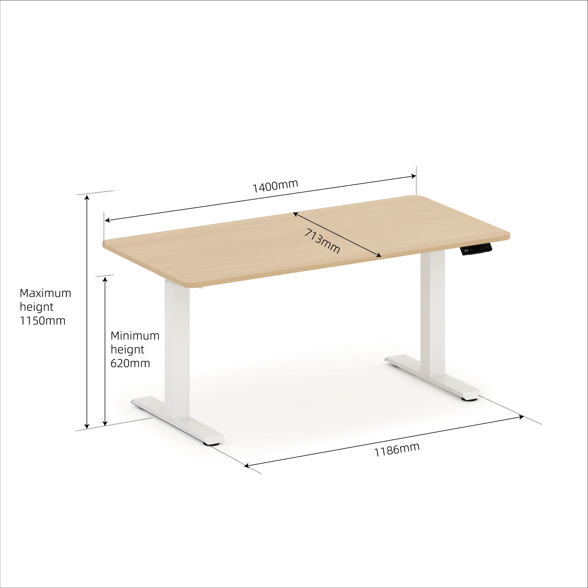 Leo Electric Sit and Stand 1.4m Desk - Image 8