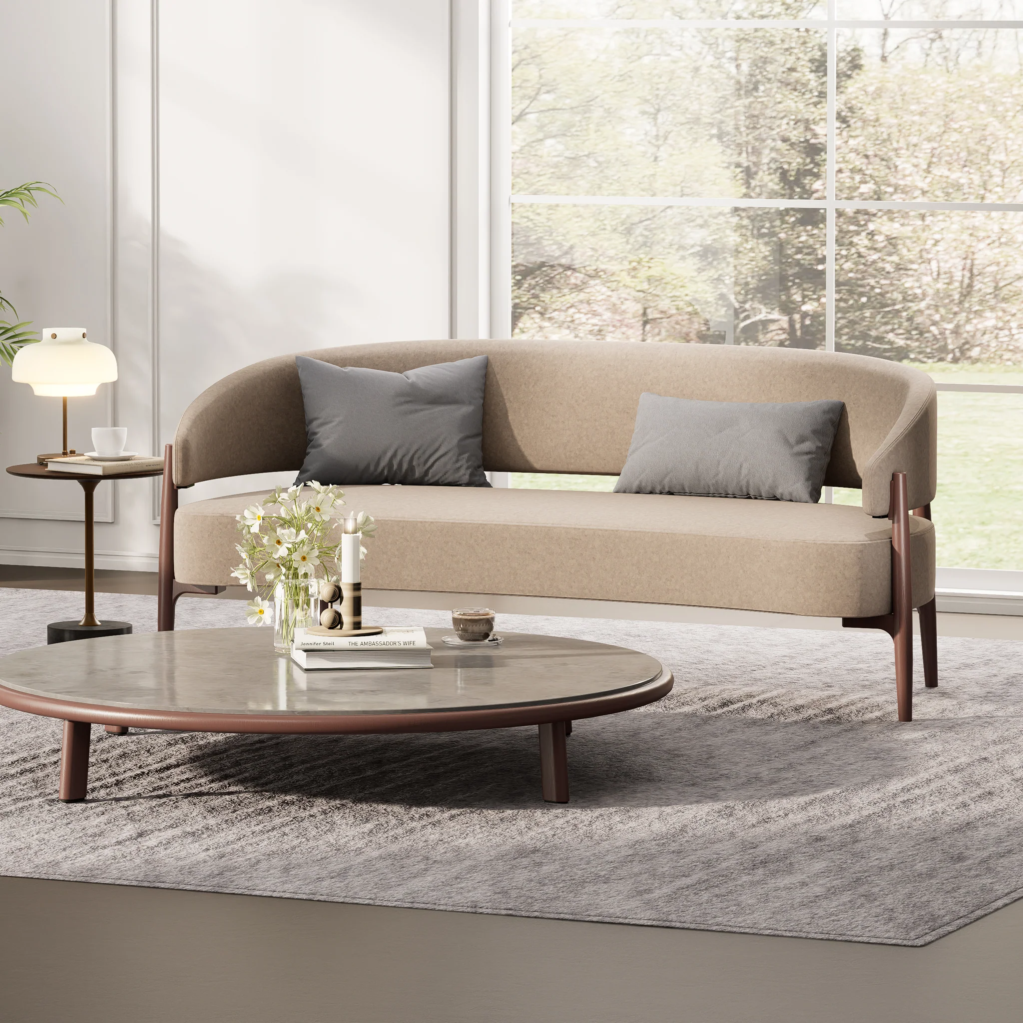 Luna Curved 2 Seater Sofa - Image 3