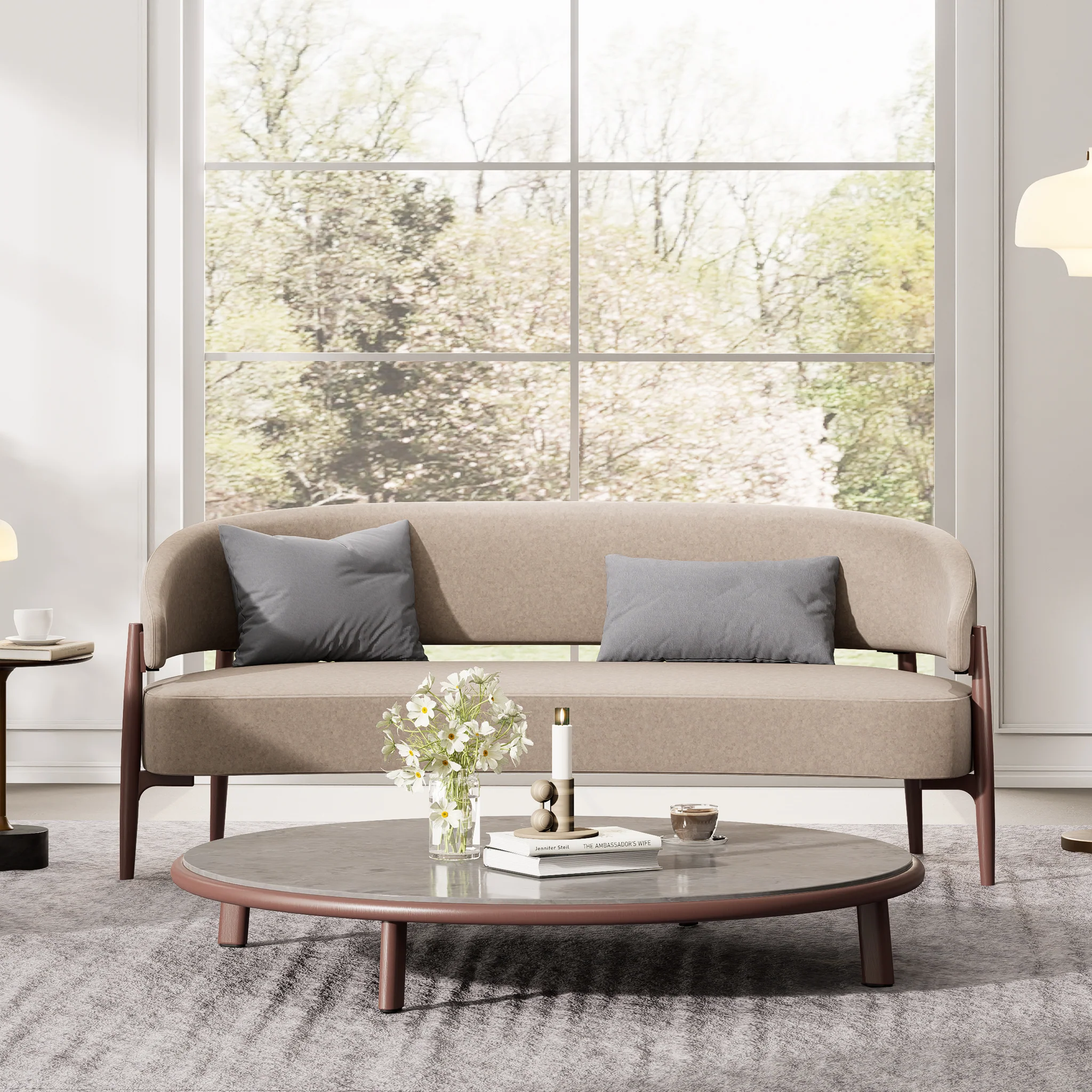 Luna Curved 2 Seater Sofa - Image 6