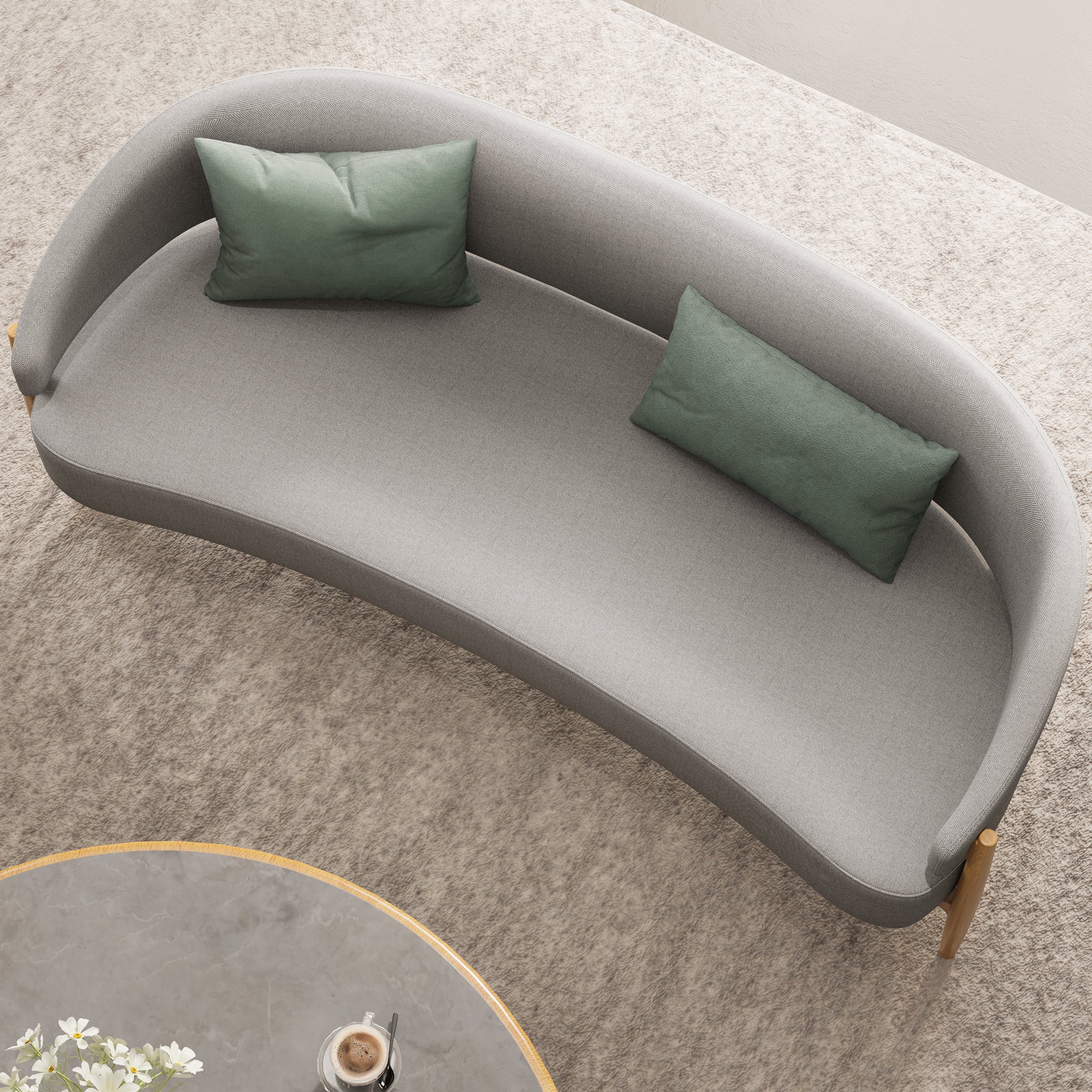 Luna Curved 2 Seater Sofa - Image 8