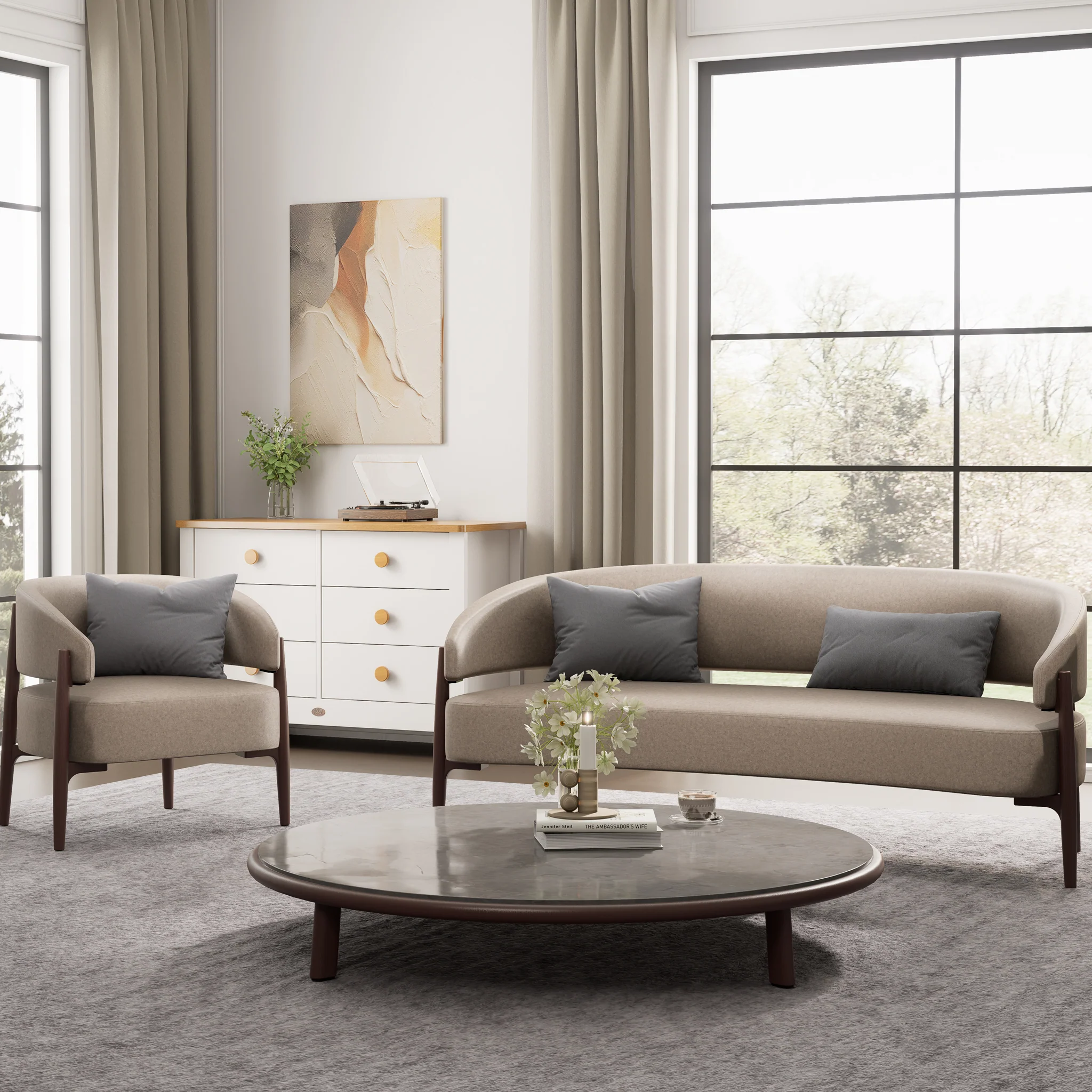 Luna Curved 2 Seater Sofa - Image 9