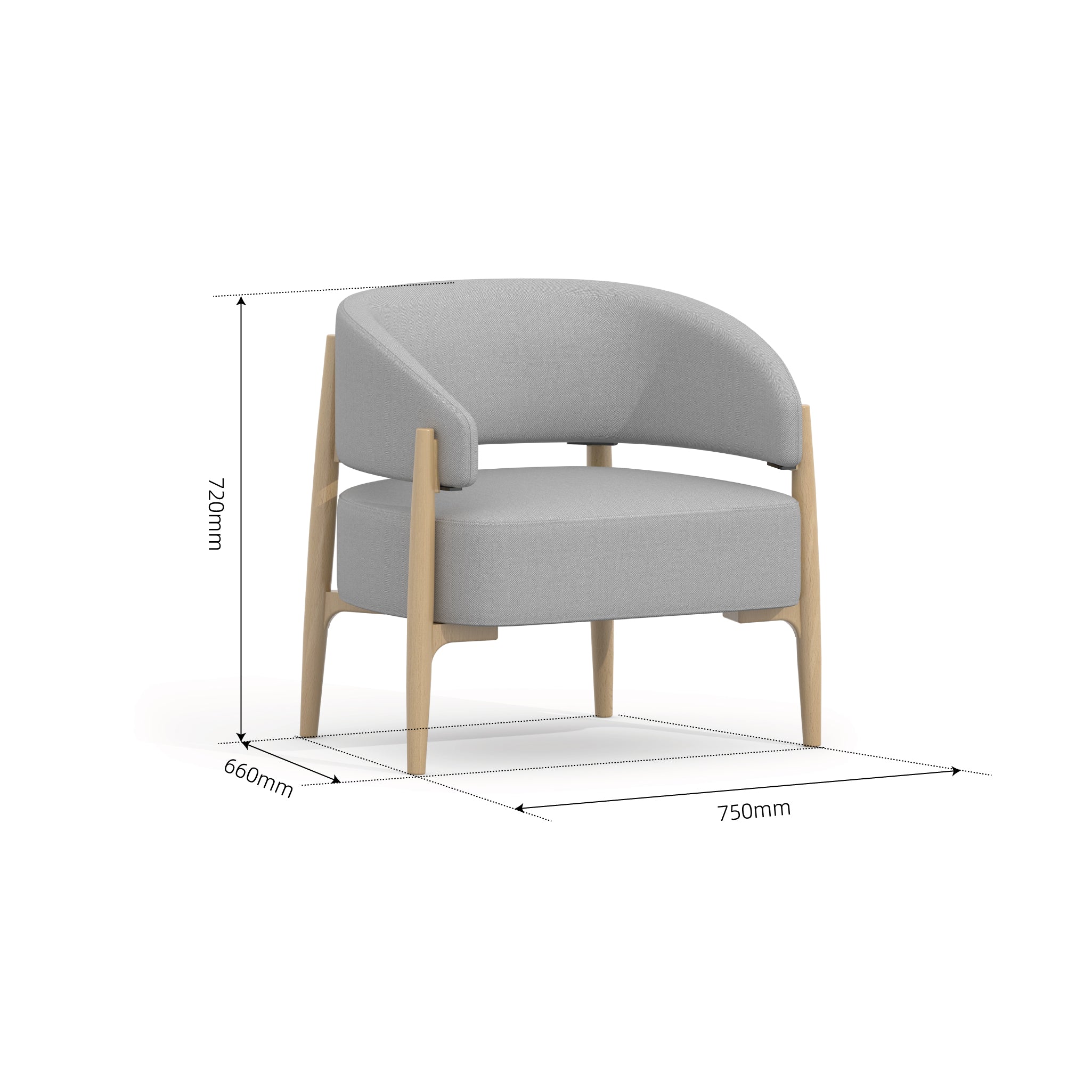 Luna Curved Armchair - Image 2