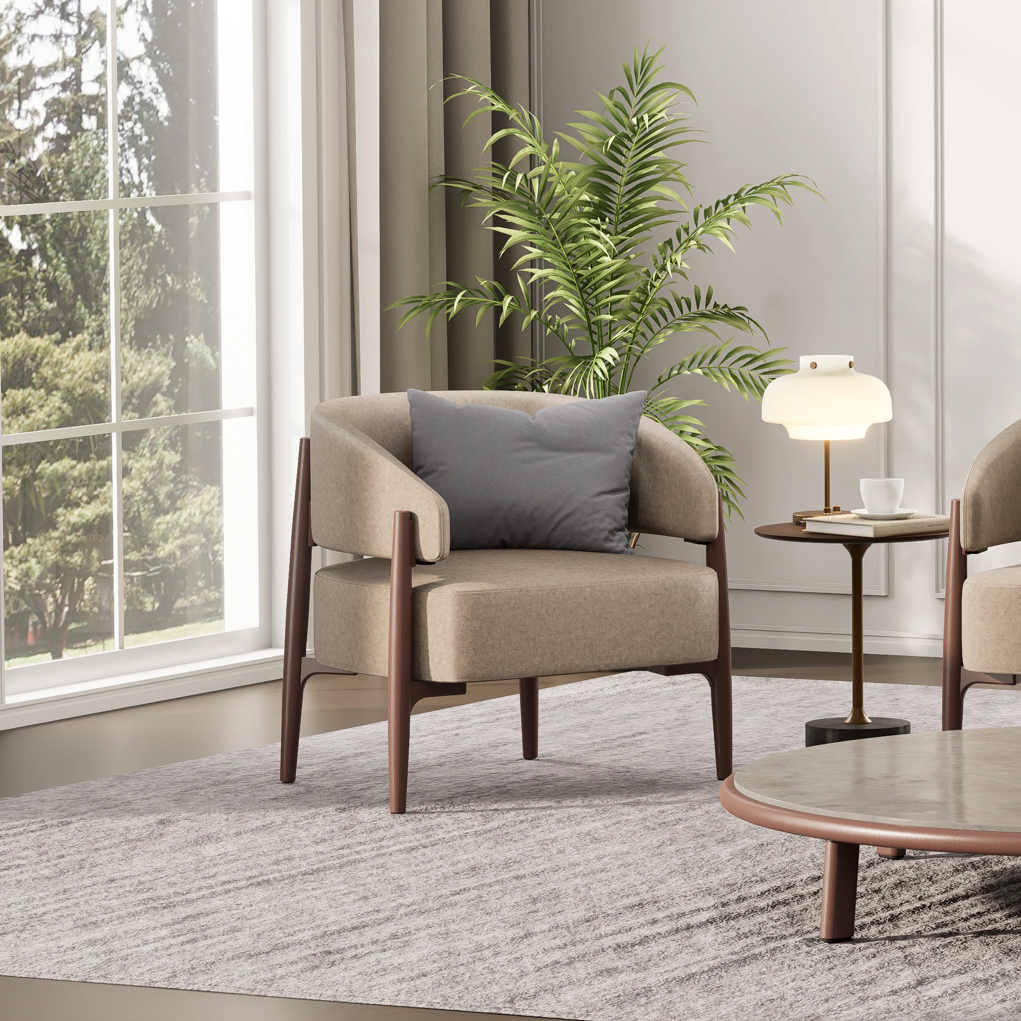 Luna Curved Armchair - Image 4