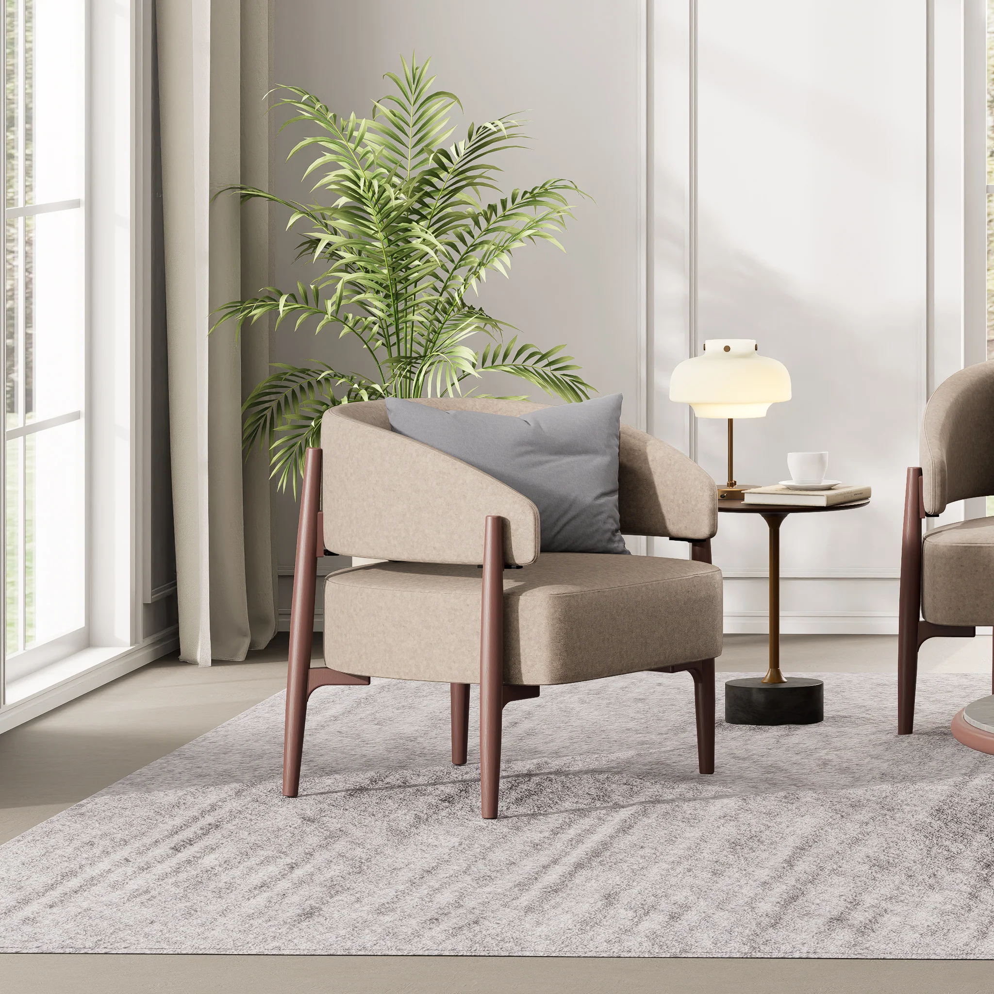 Luna Curved Armchair - Image 7