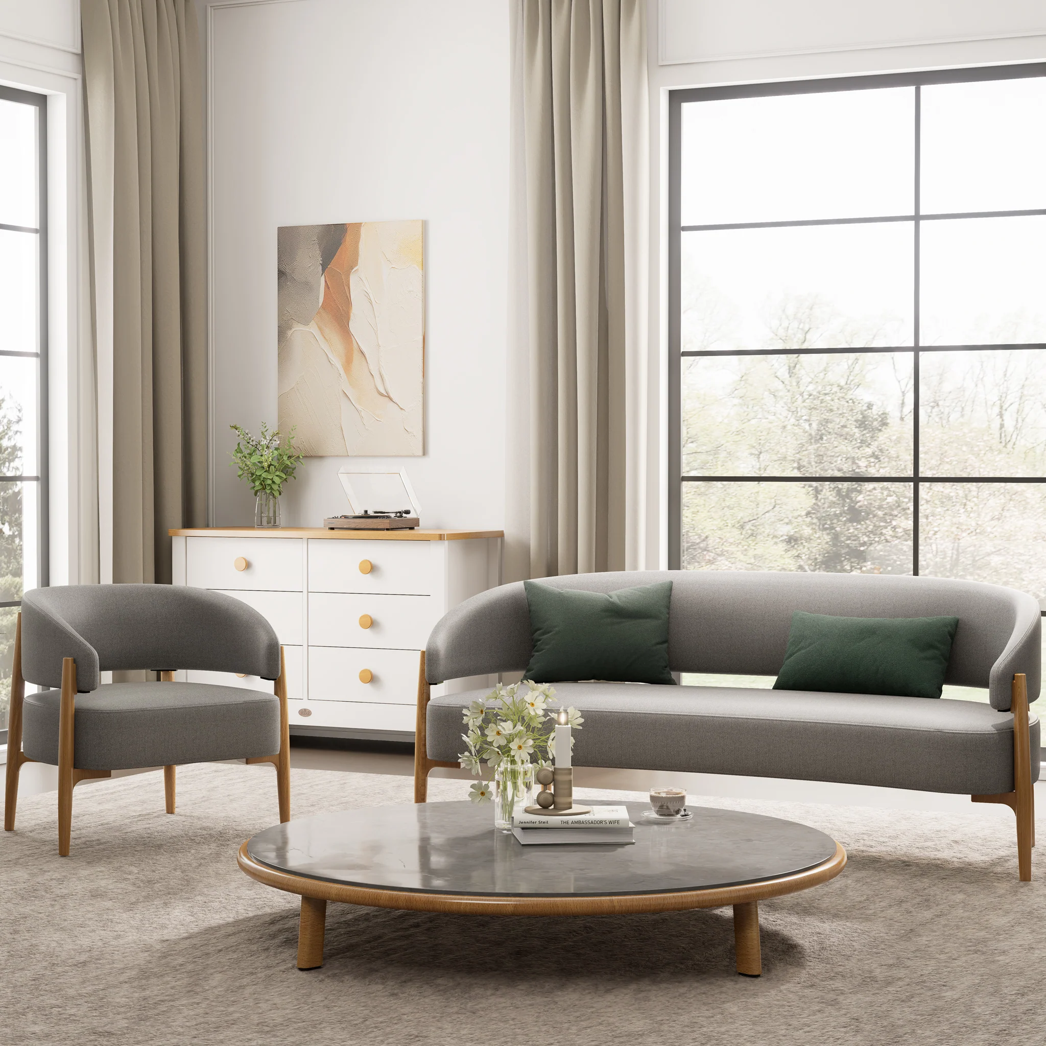 Luna Curved Armchair - Image 9