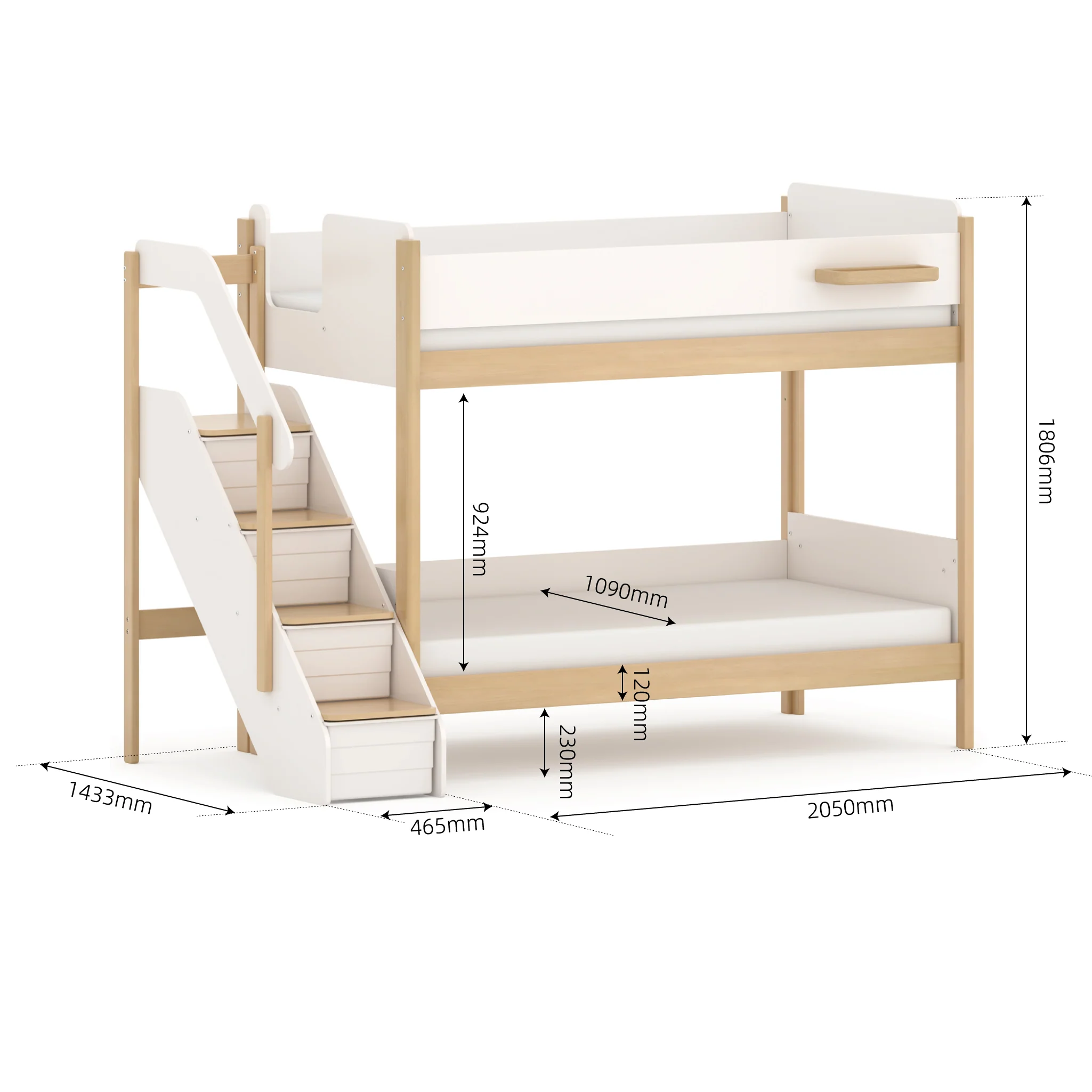 Natty King Single Bunk + Storage Staircase - Image 2