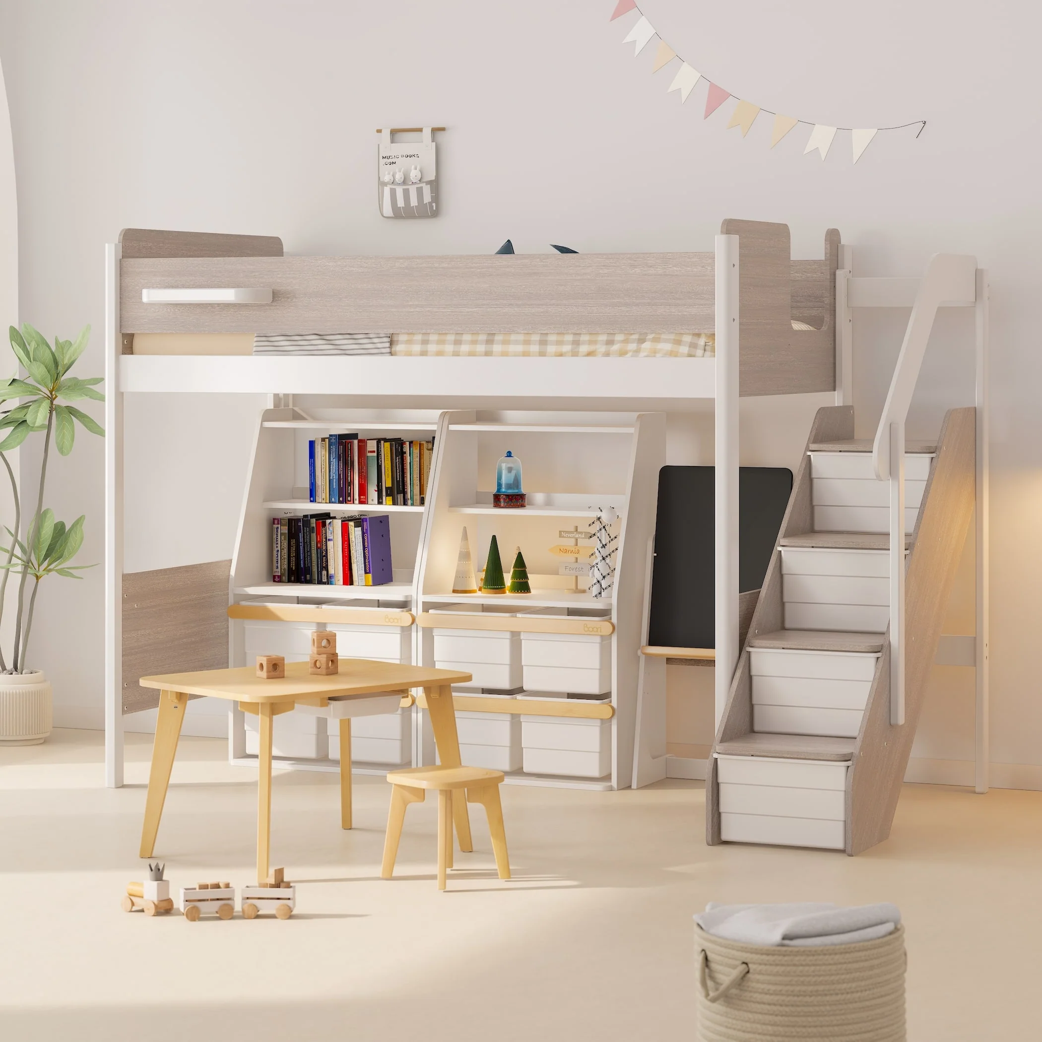 Natty King Single Loft with Storage Staircase - Image 4