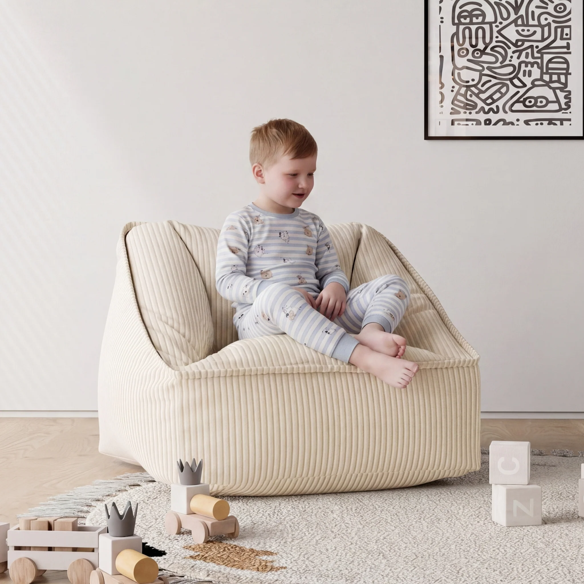 Olli Kids Corduroy Lounge Chair V26 - Image 11