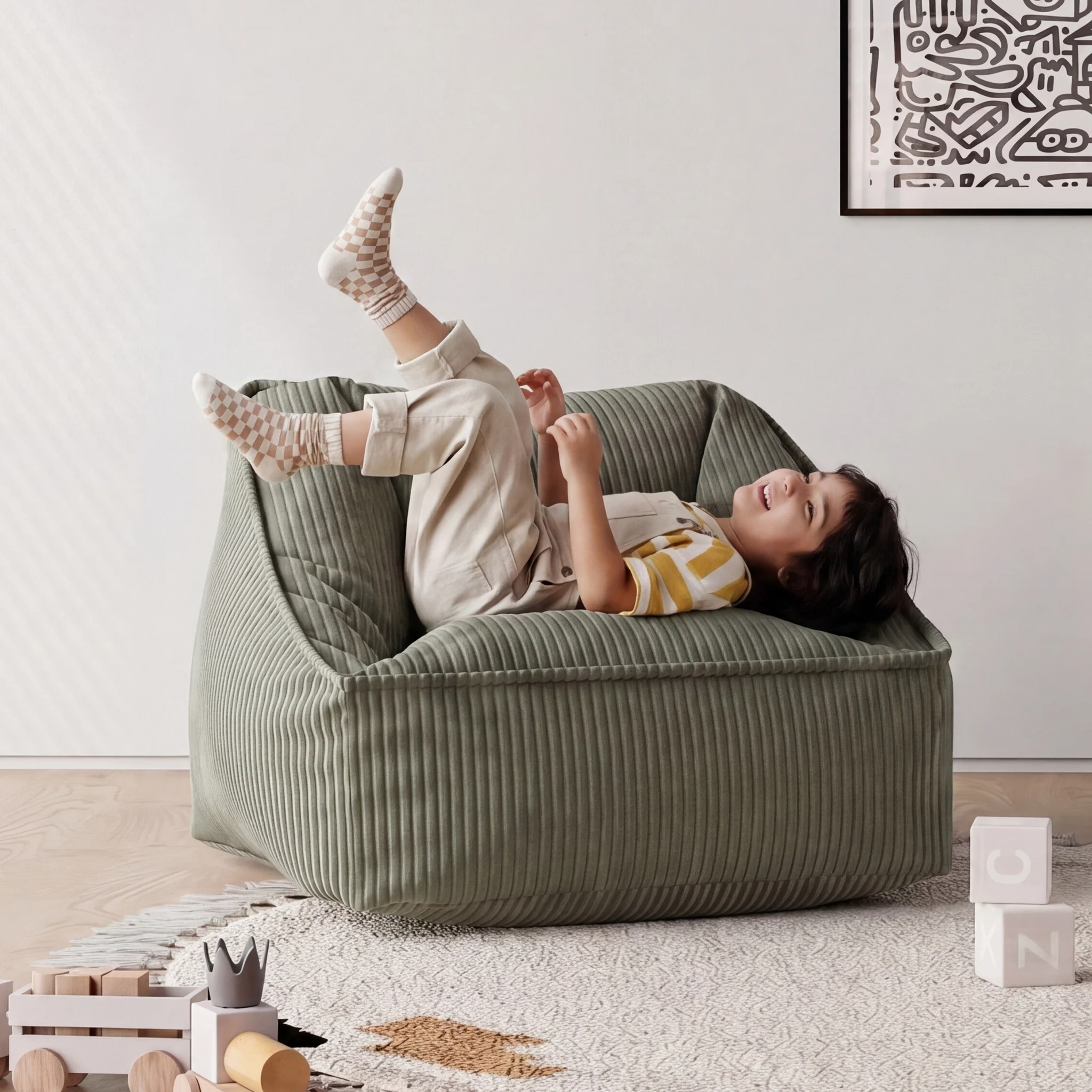 Olli Kids Corduroy Lounge Chair V26 - Image 9