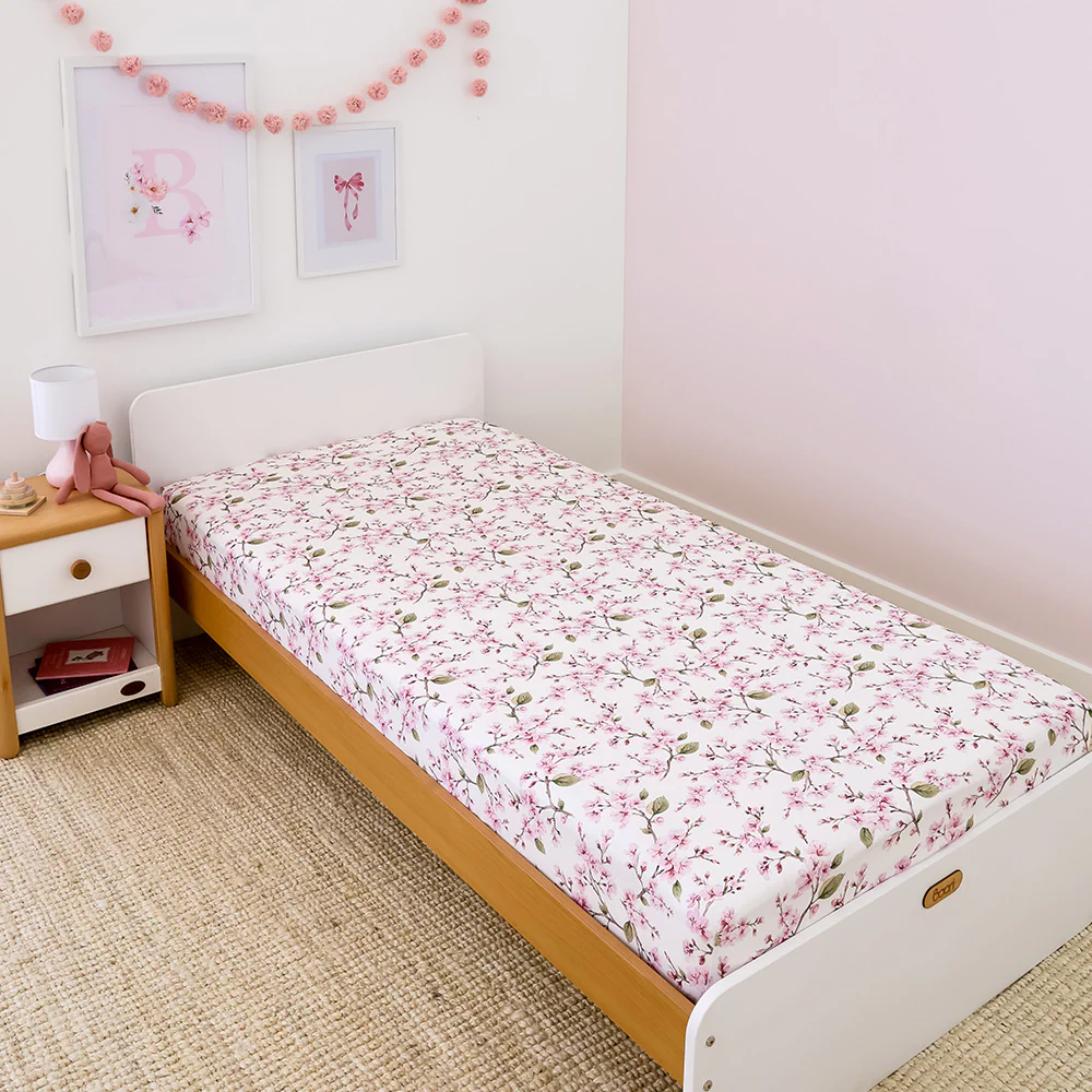 Snuggle Hunny Double Fitted Sheet - Cherry Blossom - Image 5