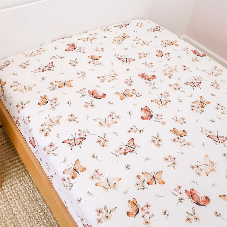 Snuggle Hunny King Single Fitted Sheet - Butterfly