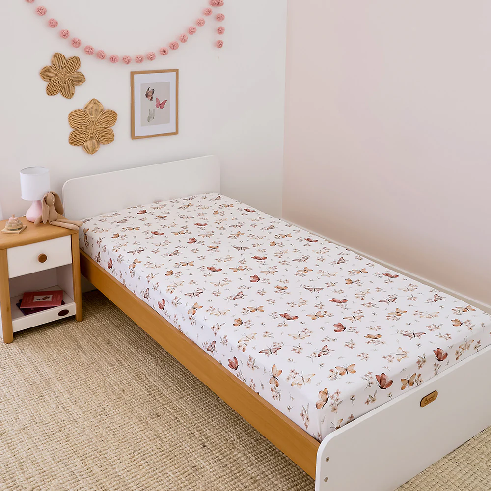 Snuggle Hunny King Single Fitted Sheet - Butterfly - Image 2