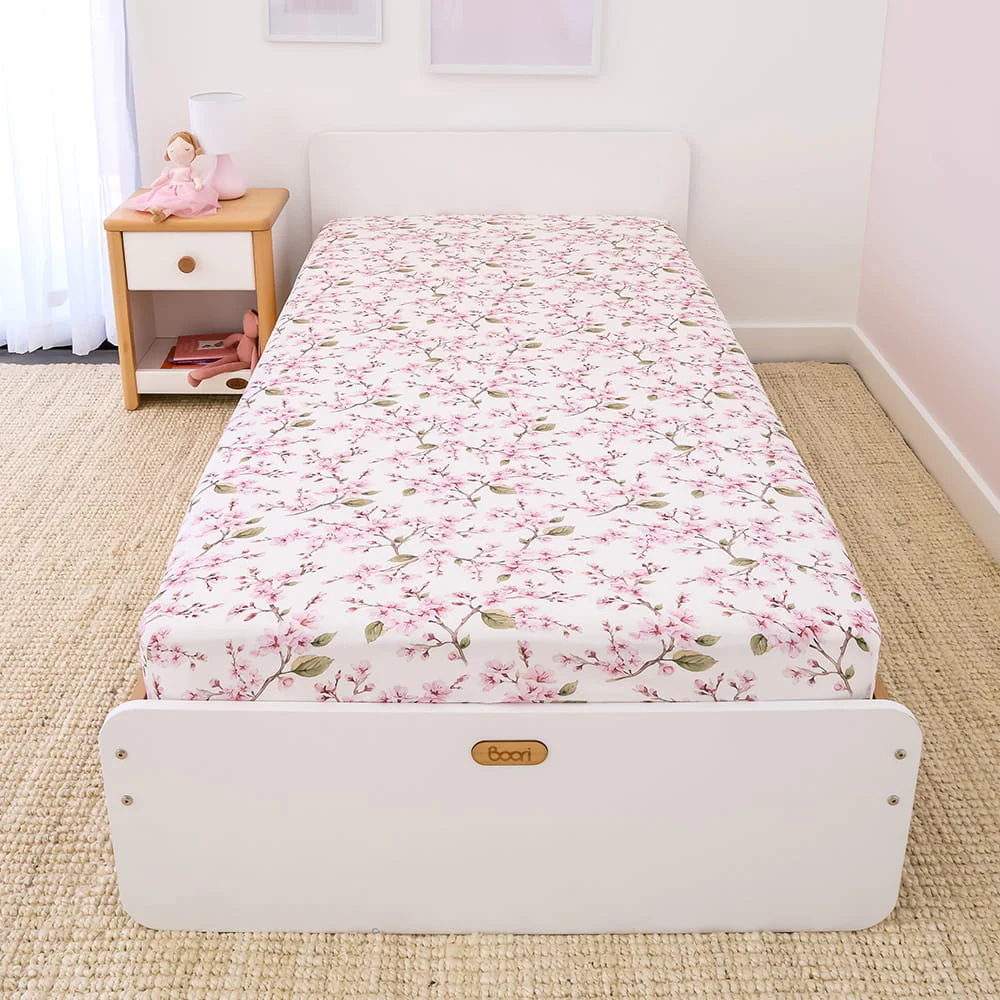 Snuggle Hunny King Single Fitted Sheet - Cherry Blossom - Image 4