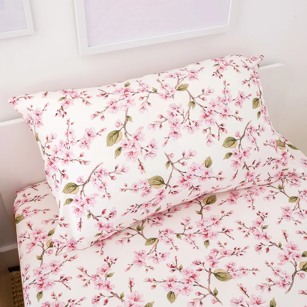 Snuggle Hunny Single Pillowcase - Cherry Blossom
